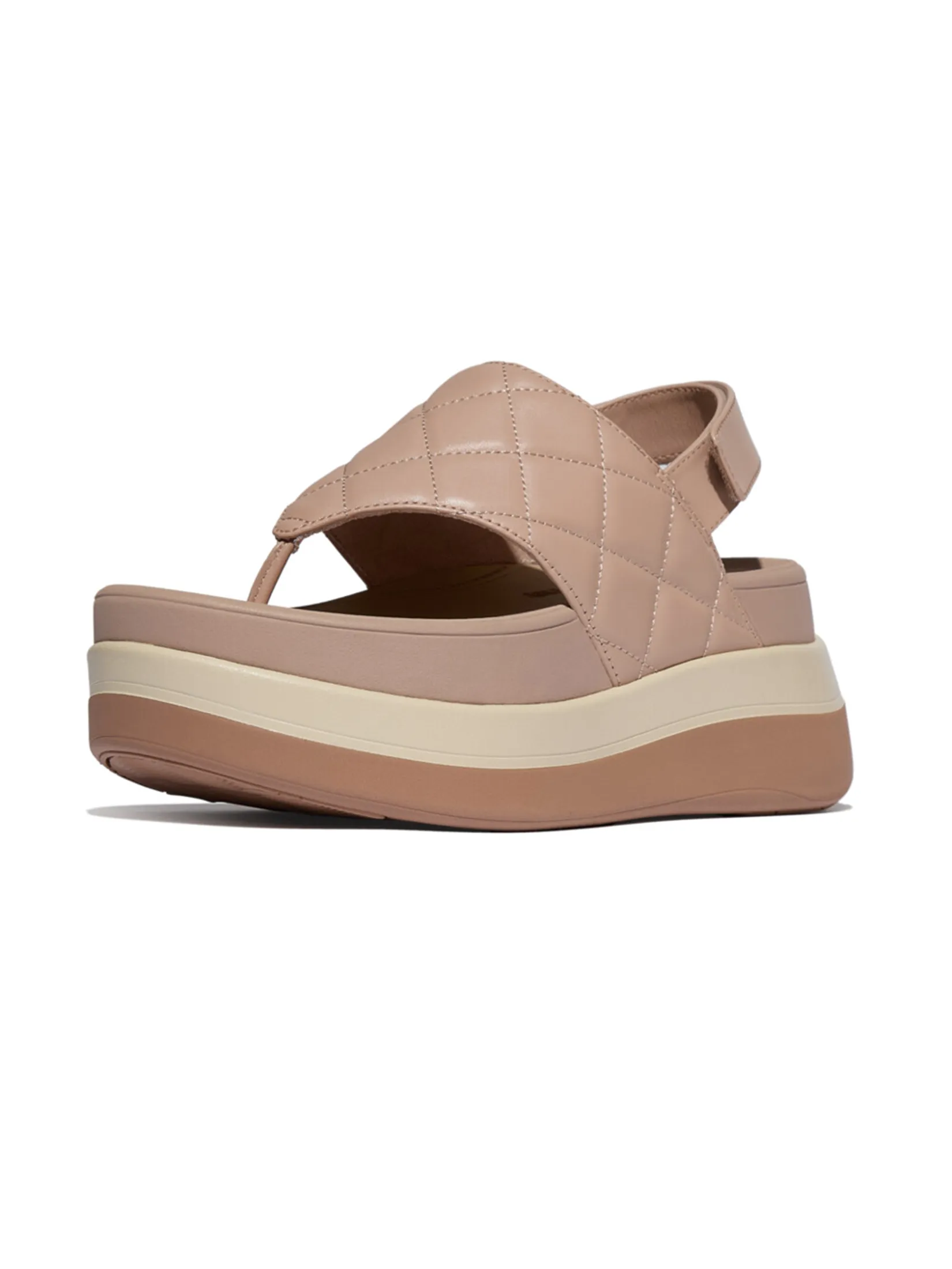FitFlop™ WOMEN S F-MODE STACK QUILTED B/STRAP BEIGE