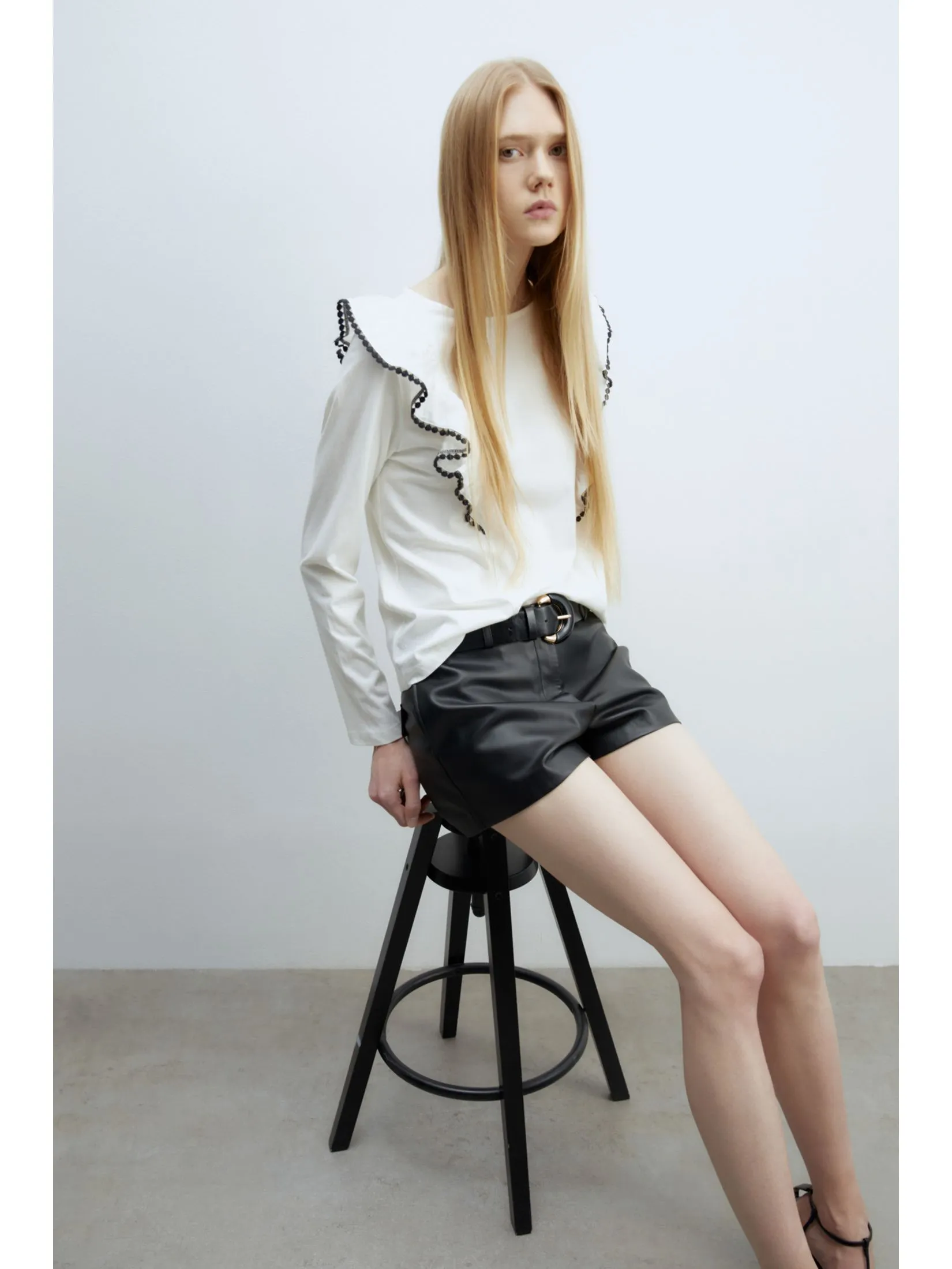 SFERA Women T-Shirt Long Sleeves Ruffle