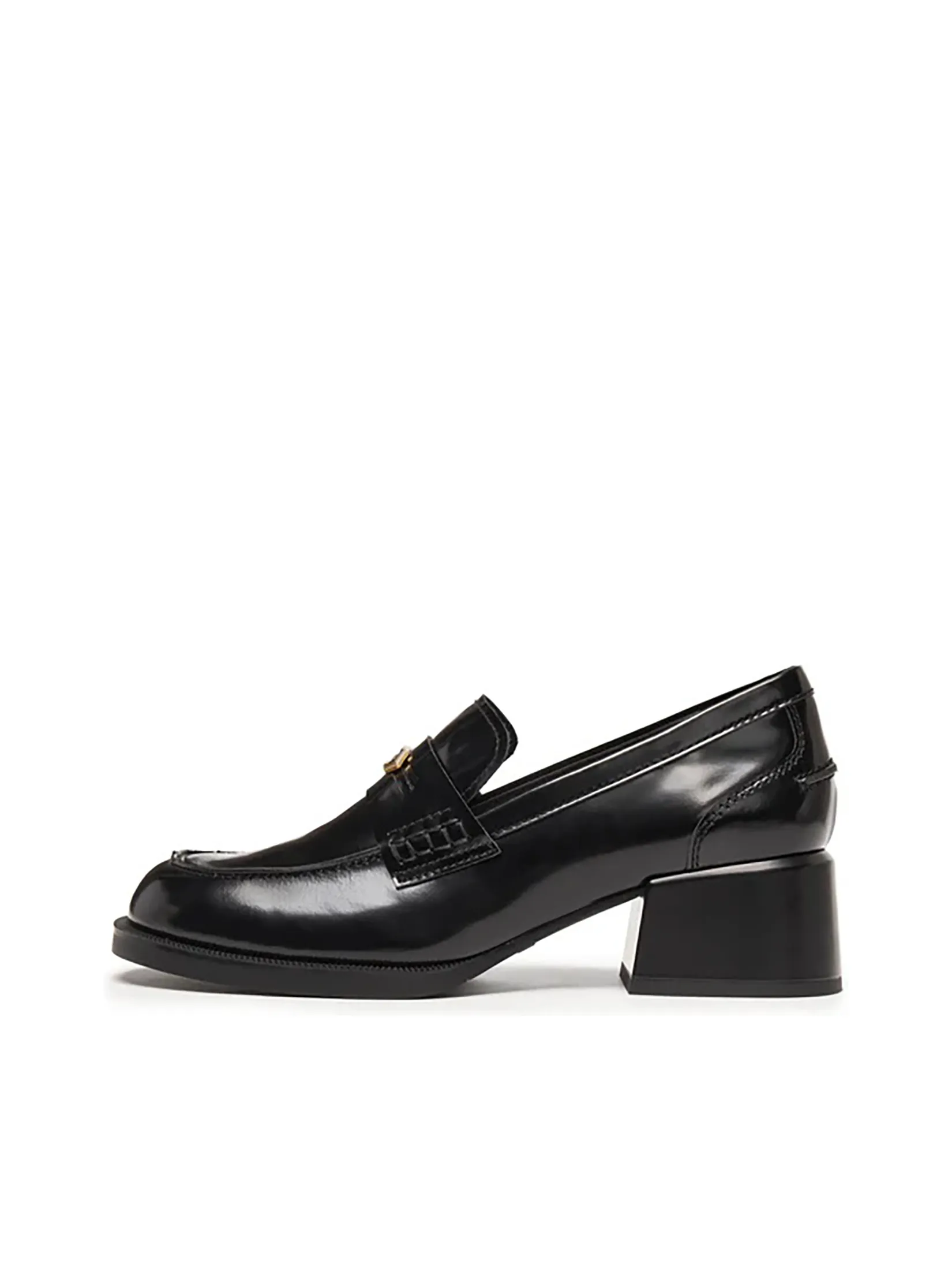 STACCATO Women Loafers Block Heel Metal Bucket Black