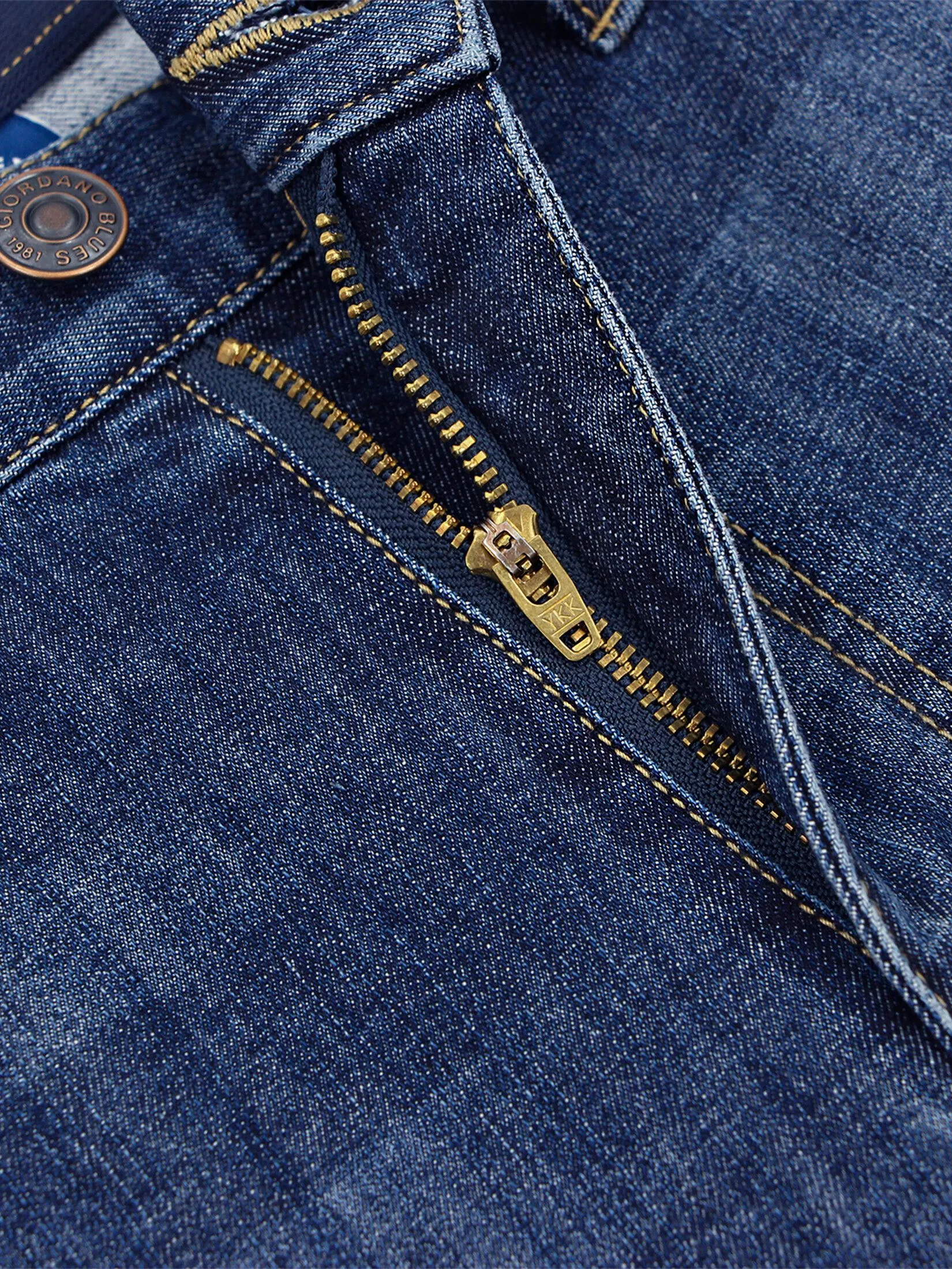 GIORDANO Men's Stretch Denim Shorts (Disney) Med Blue