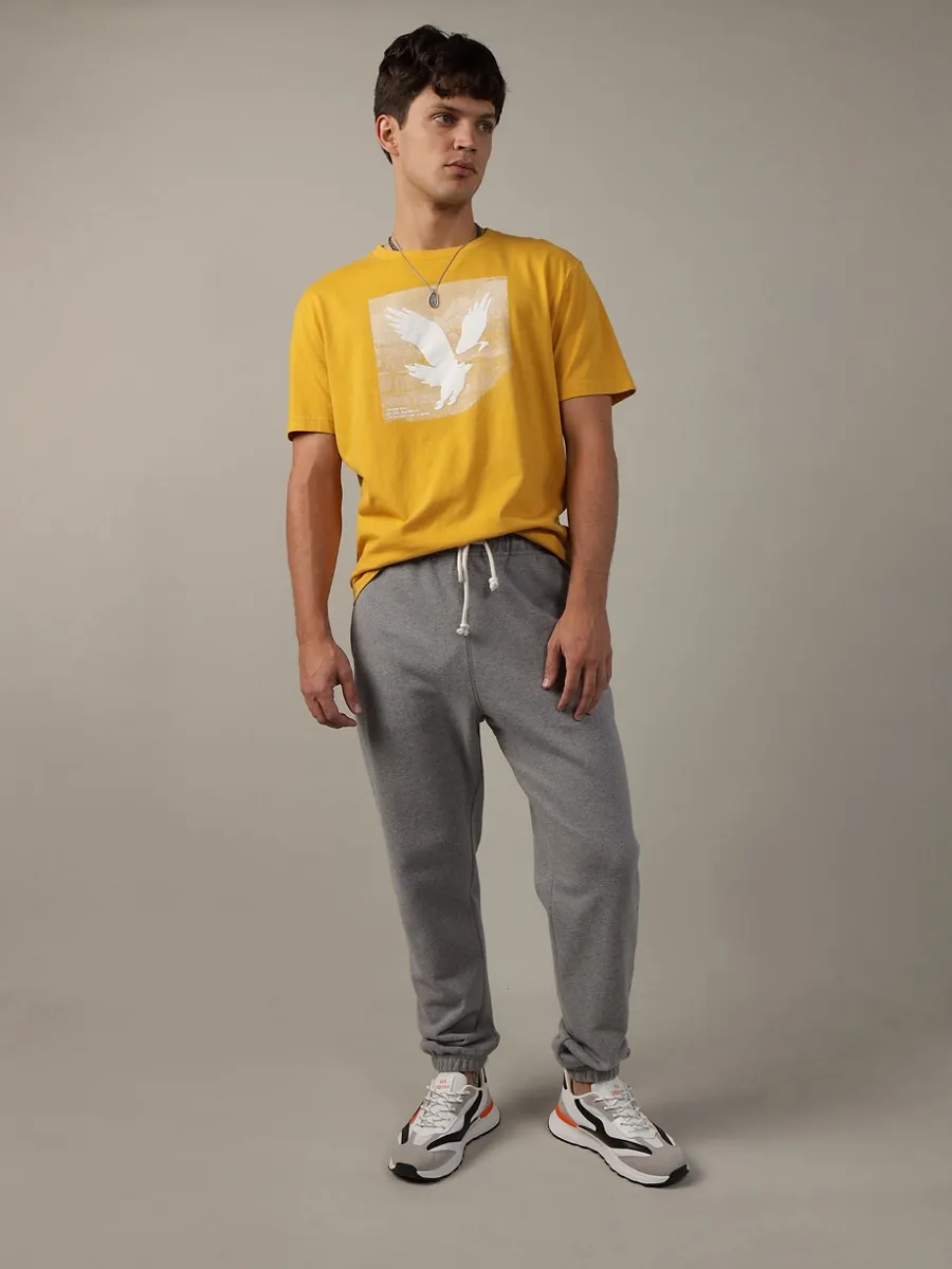 AMERICAN EAGLE MEN G SS CORE BRAND SET IN TEE- PC DYE + SERIOUSLY SOFT WASH 709 GOLD