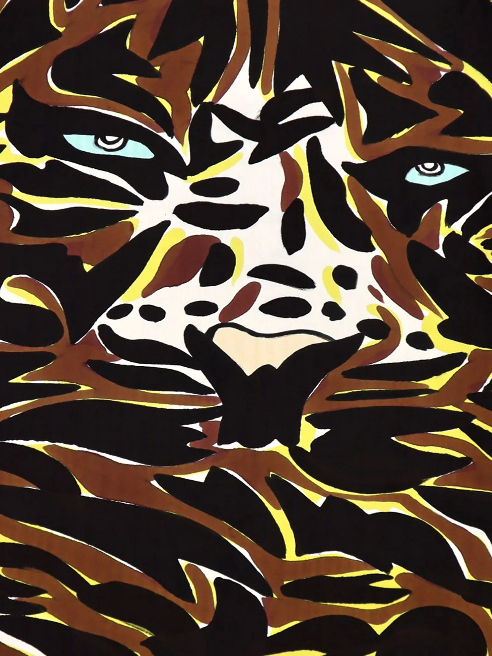 YODYOKO Woman Sleeveless Dress - Brown : Siberian Tiger, Blue Eyes