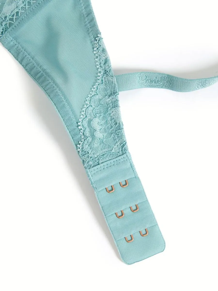 MARKS & SPENCER Women Bra Aster Sparkle Lace Wired Plunge Asagi