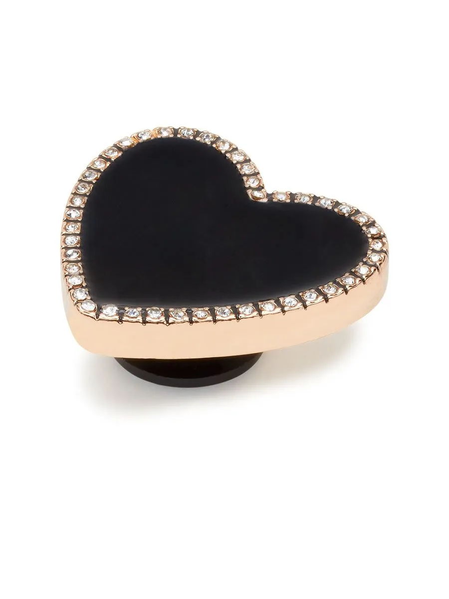 CROCS BLACK CROCS Jibbitz LED Black Heart Shoes Charm