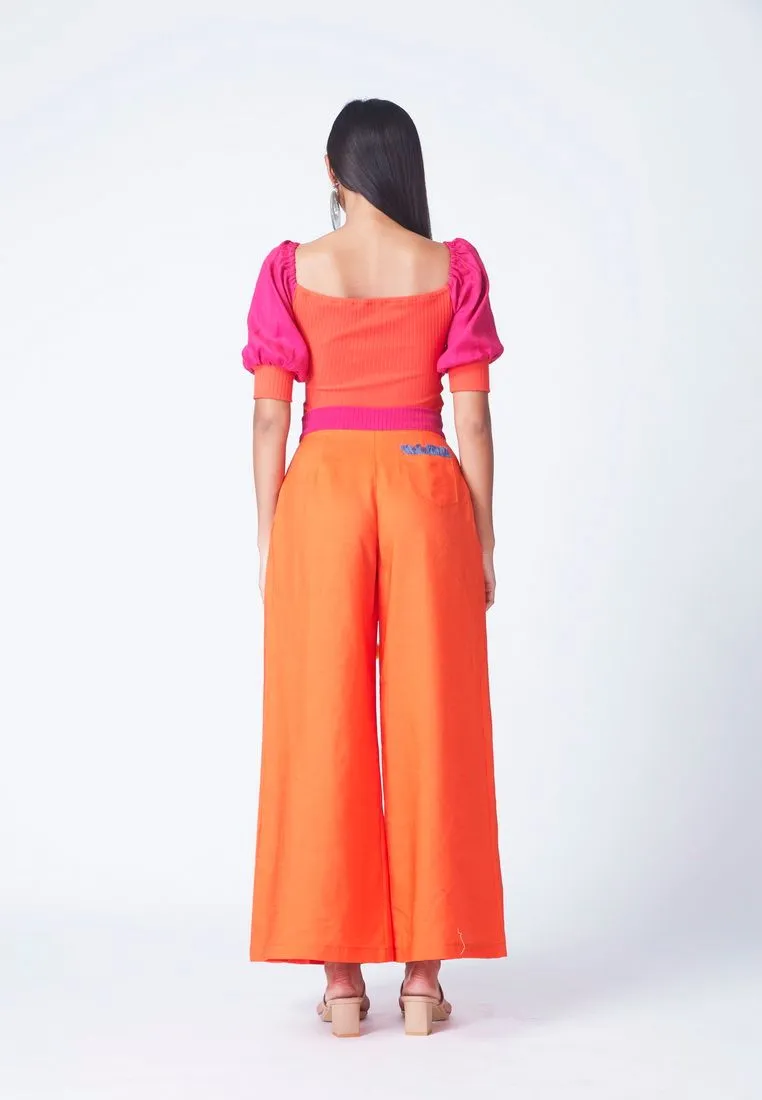 QOYA Orange MONRAK LEH TROUSERS IN TIGER ORANGE (OR)