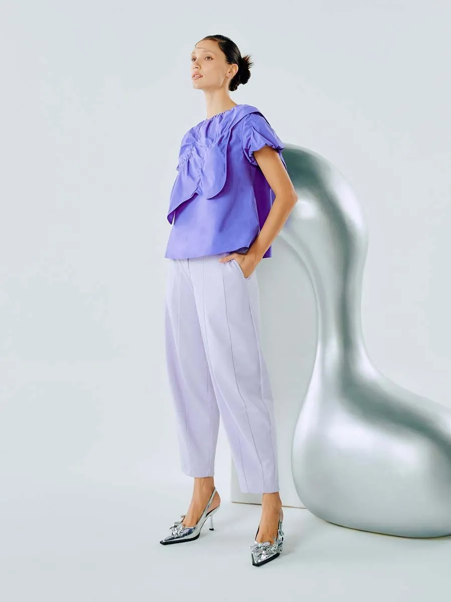 SHAKA Woman Pants Elasticated Waistband Tapered Purple