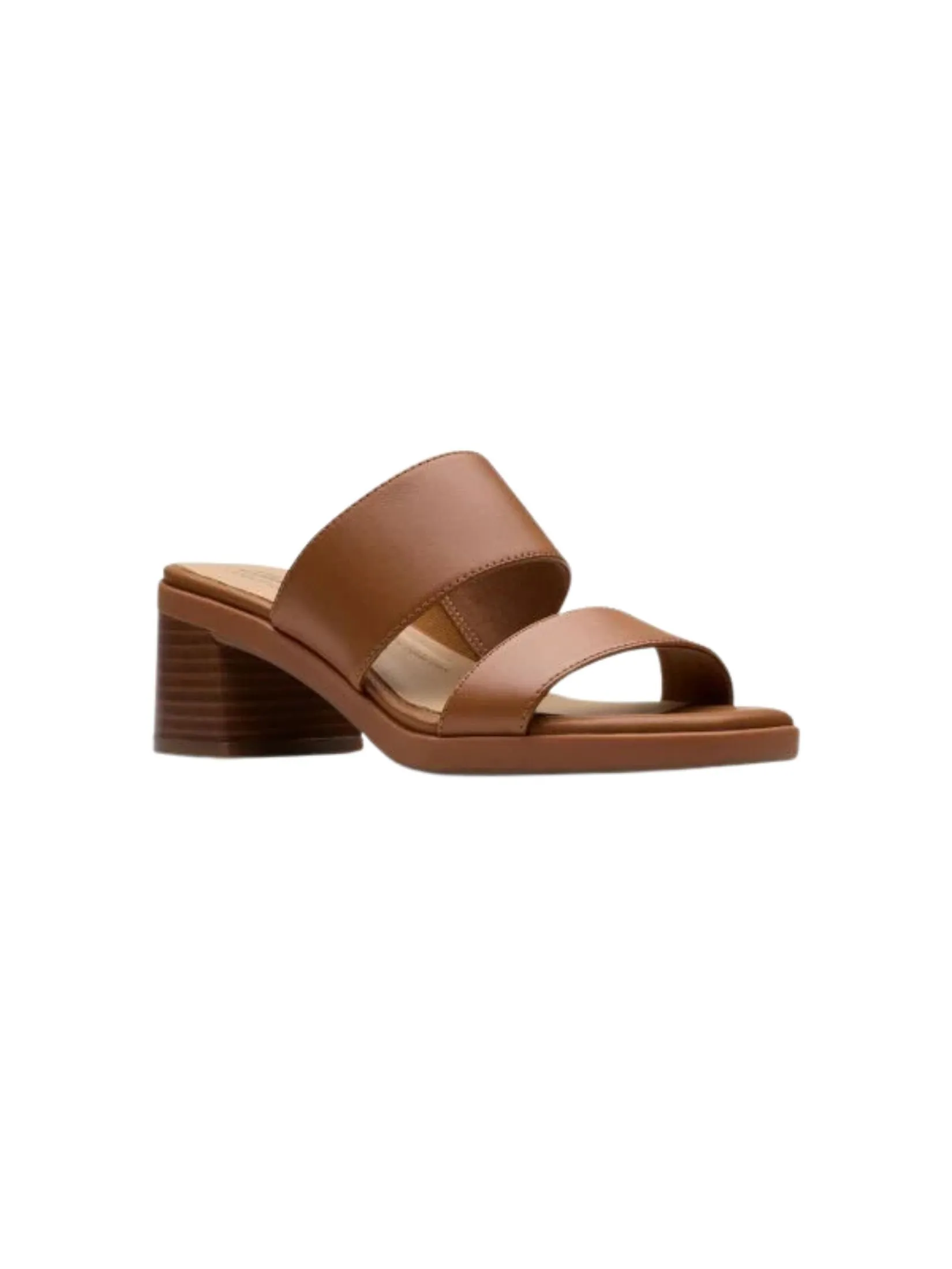 CLARKS Jaylan Dusk Tan Leather Women’s Heeled Sandals