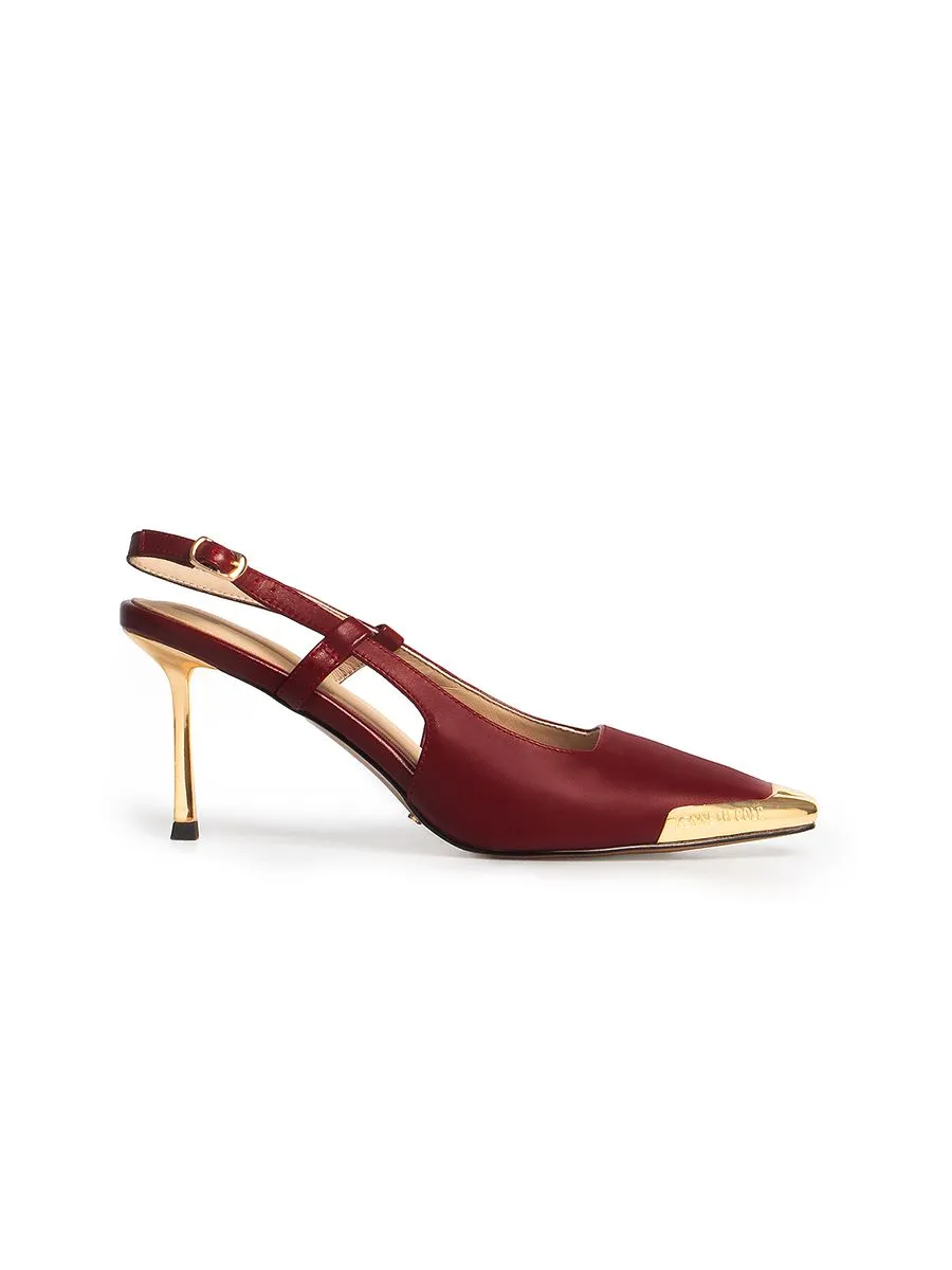 KENNETH COLE WOMEN HEELS ADIA SLINGBACKS X ANNE THONGPRASOM / BORDEAUX WINE Size - 35 EU