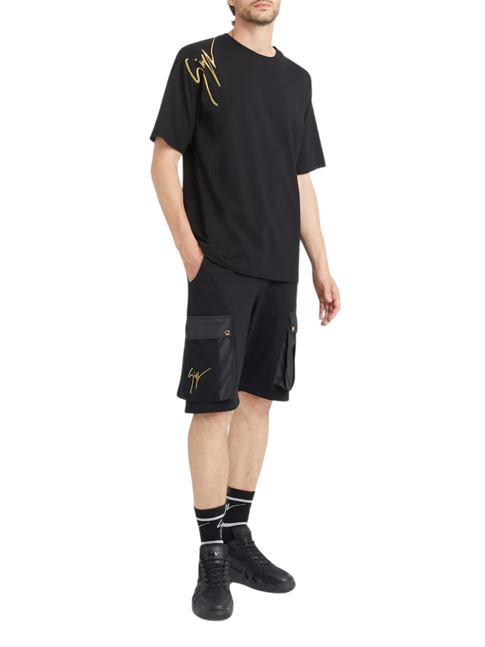 GIUSEPPE ZANOTTI MEN THE SHORTS LR-39 NERO BLACK