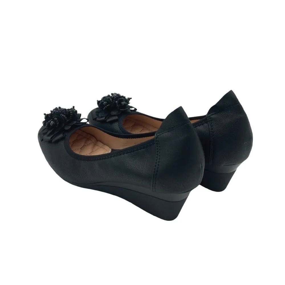 D'ARTE BLACK WEDGE HEELS D75-22887