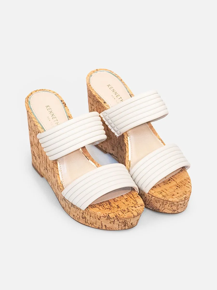 KENNETH COLE Women's platform wedge sandals model CAILYN/ECRU