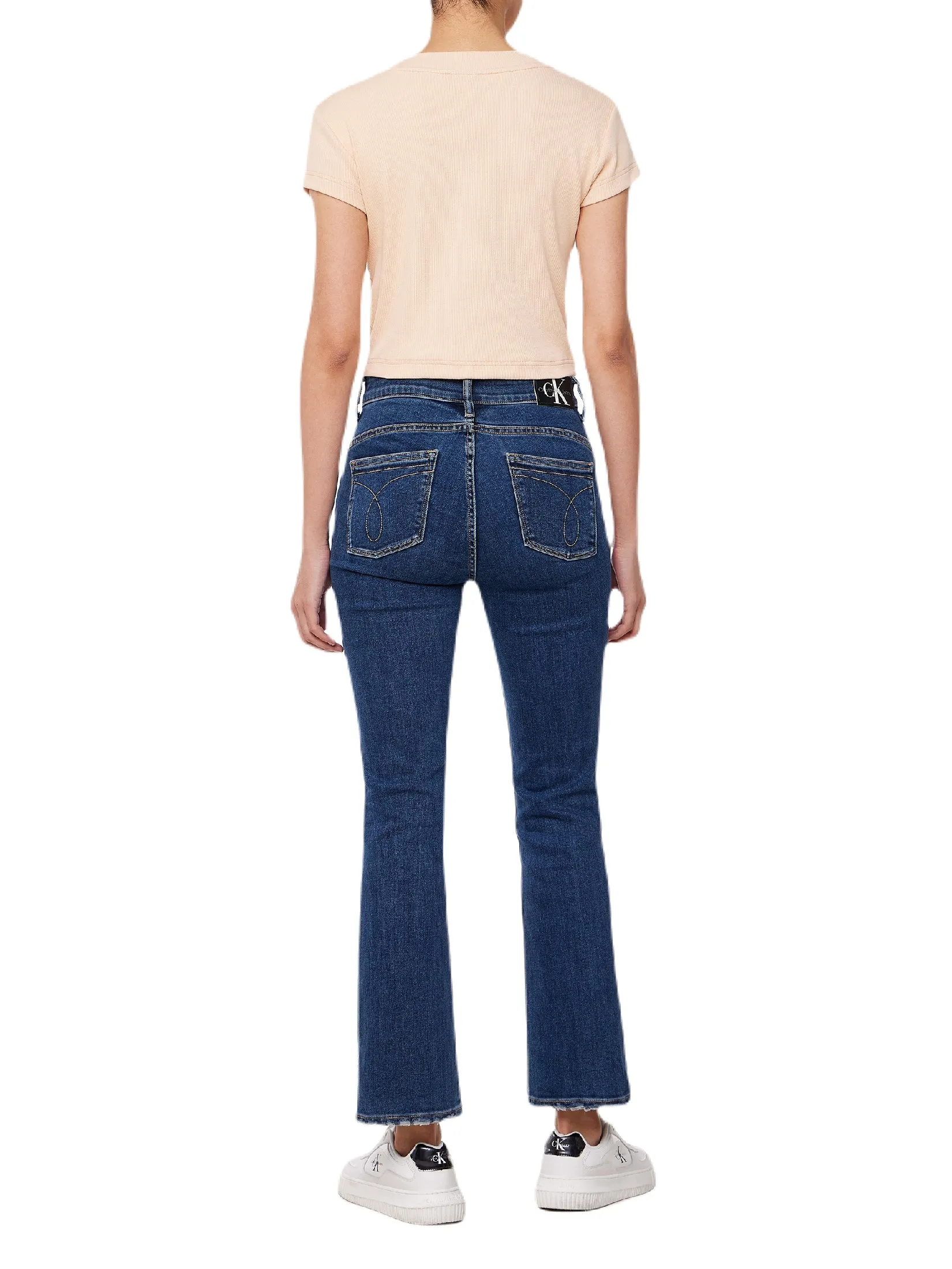 CALVIN KLEIN Women s Monogram Baby Short Sleeve T-Shirt Peach