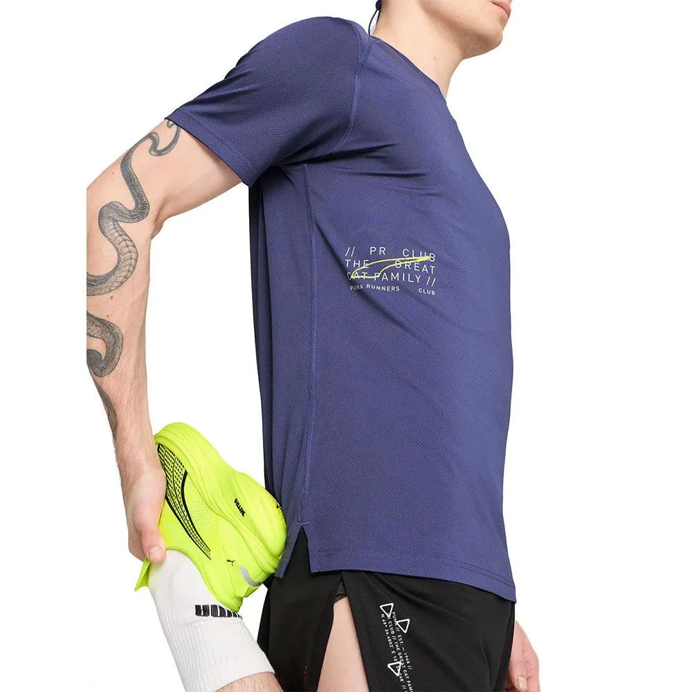 PUMA Men Running T-Shirt Graphic Mesh Blue - PU097AP343EGTH