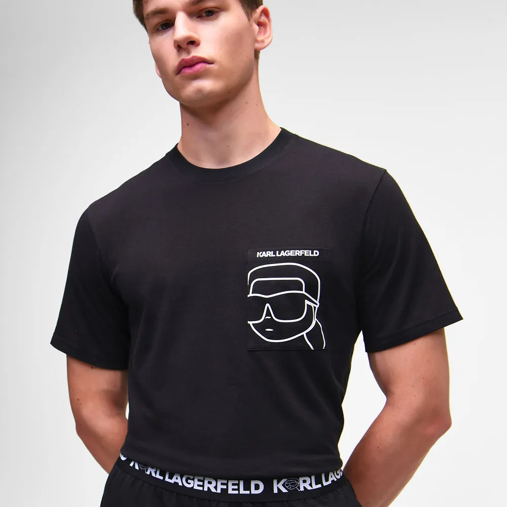 KARL LAGERFELD IKONIK 2.0 SHORTS AND TEE SET BLACK