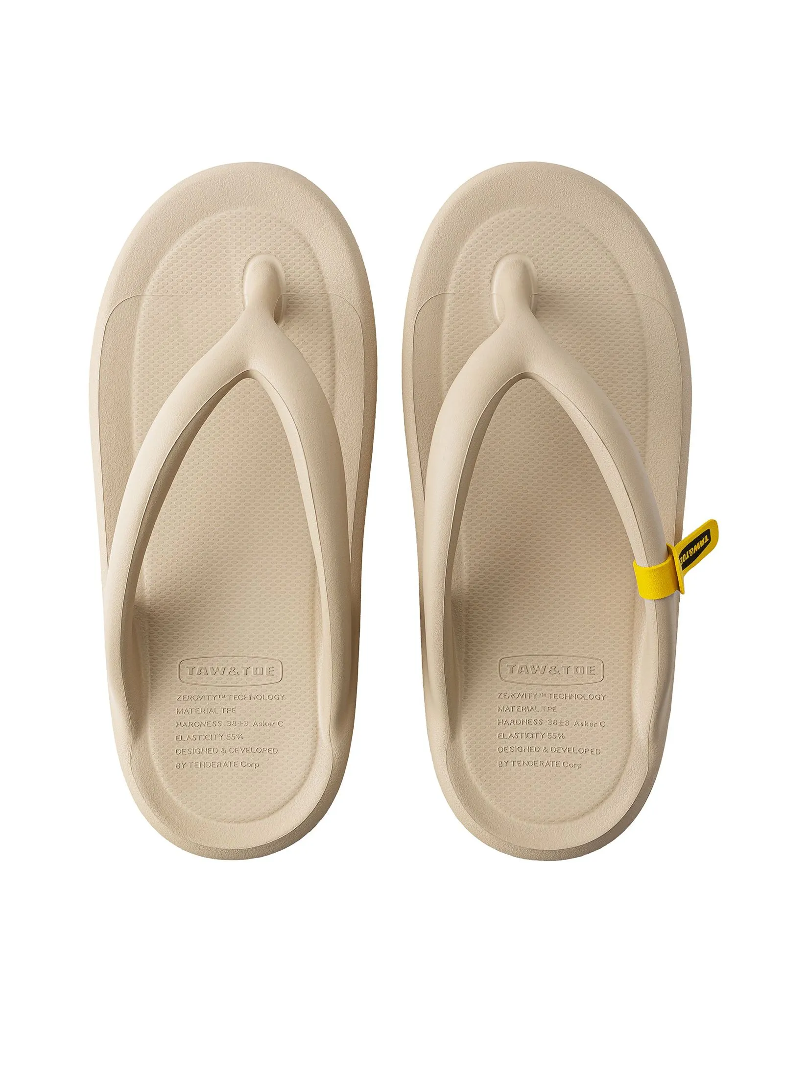 TAW&TOE Unisex Flip Flop Zerovity OG Sand Beige