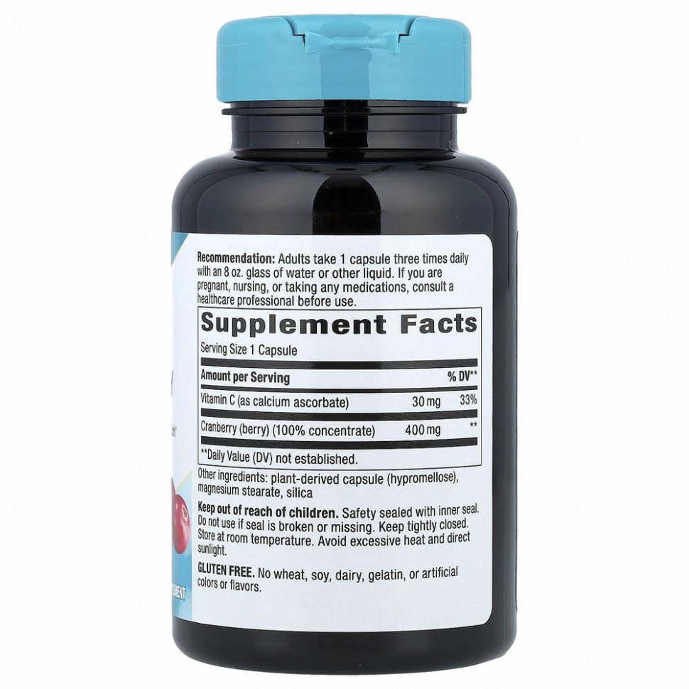 Nature's Way, Клюква, 400 мг, 120 веганских капсул