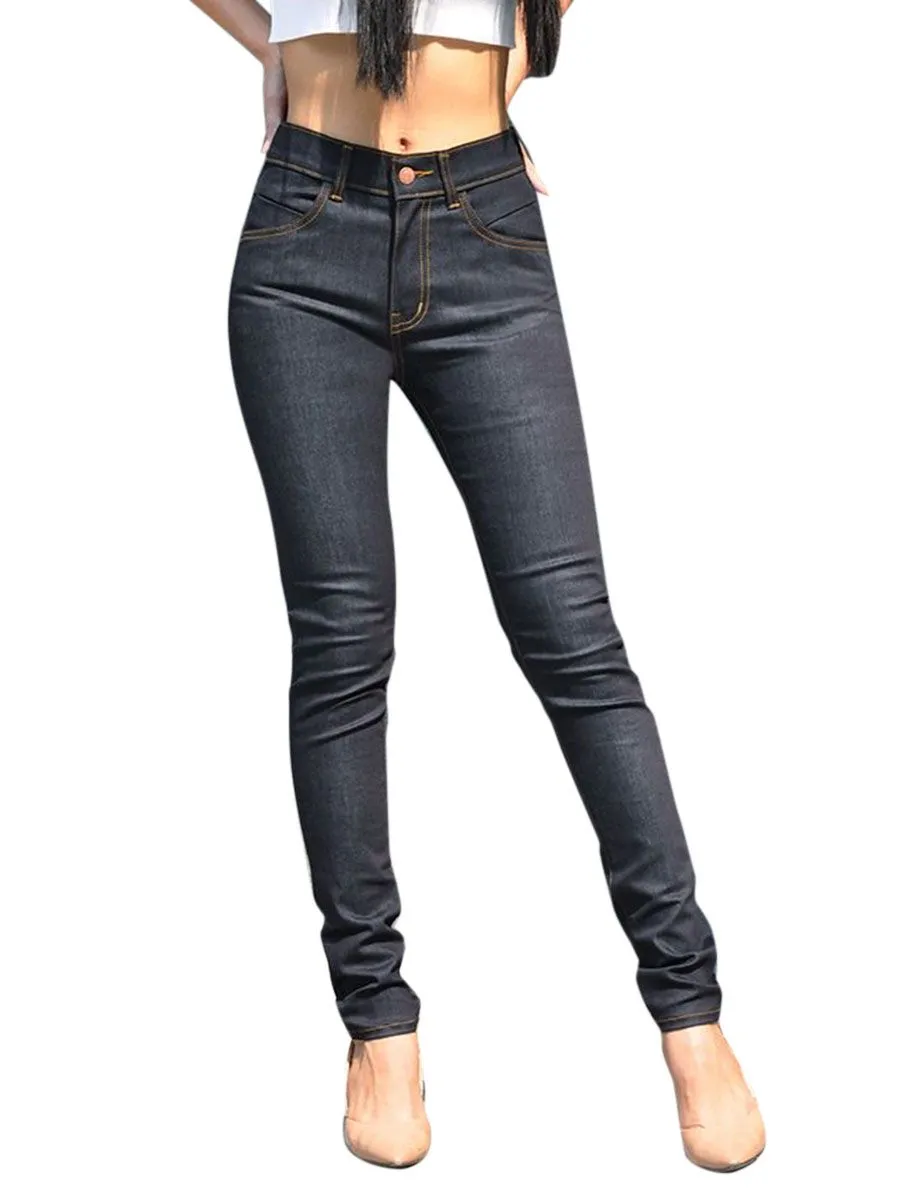 SIMPLE&RAW Lady High Rise Jeans Js902 Blue