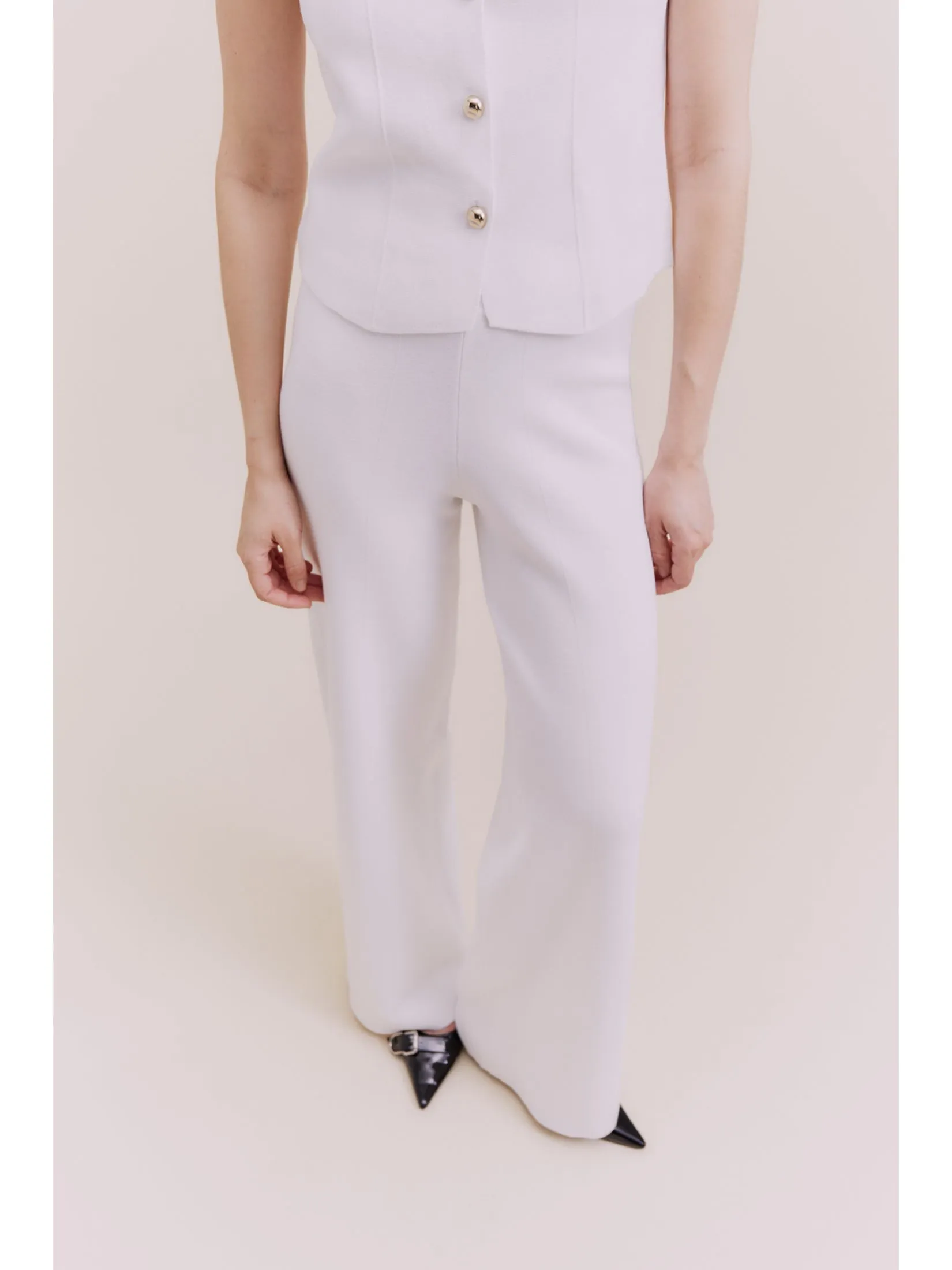 SFERA Women Trousers Front Zip Matching Set Jersey-Knit