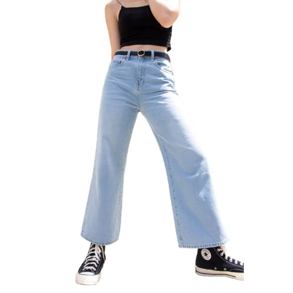 SIMPLE&RAW Light Blue Woman Jean Morly