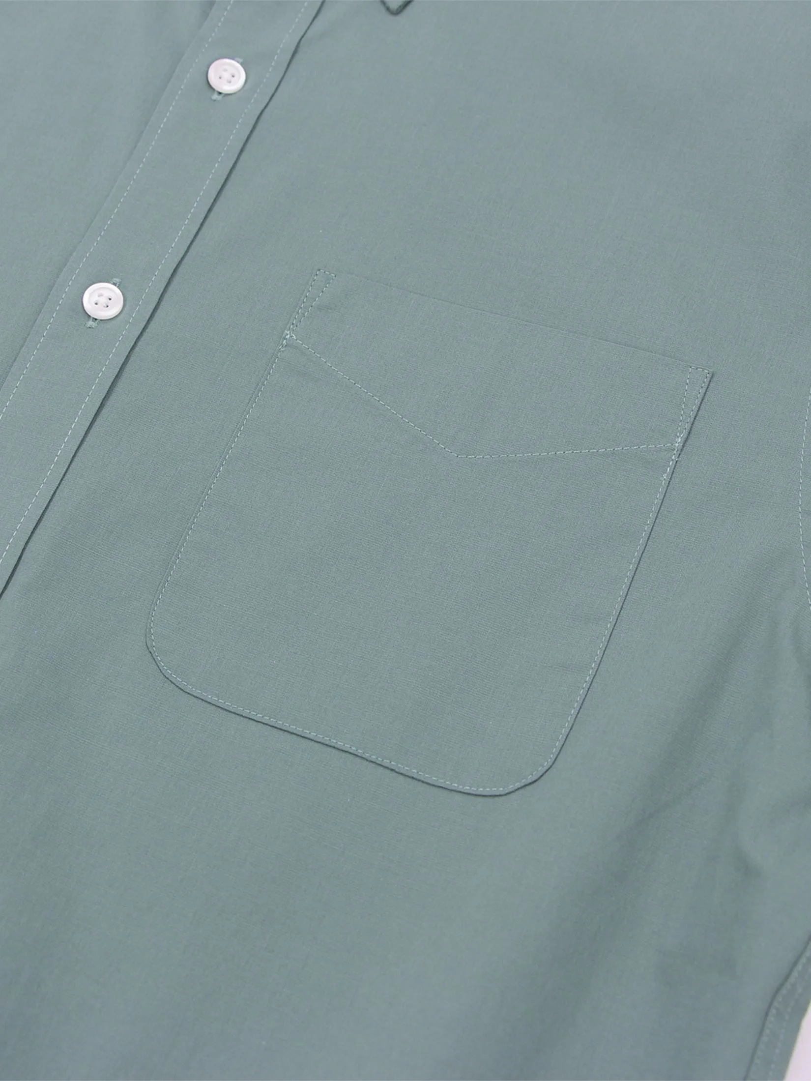 GIORDANO Men's Slim Fit Long Sleeve Stretch Shirt (Poplin) Green