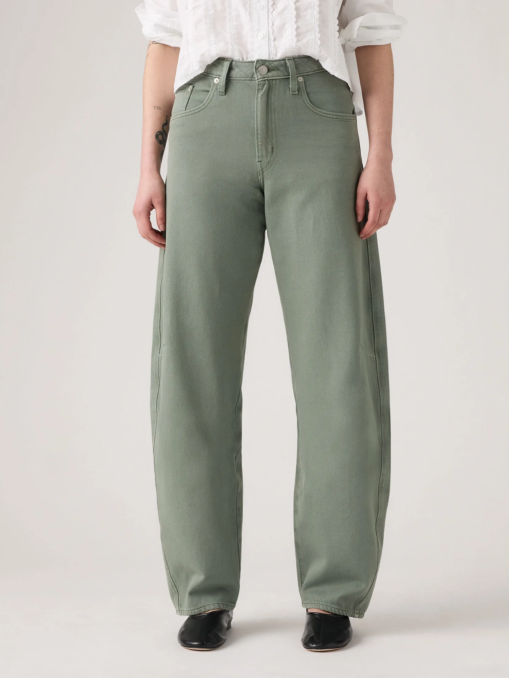 LEVI'S Women s Baggy Dad Barrel Jeans Green