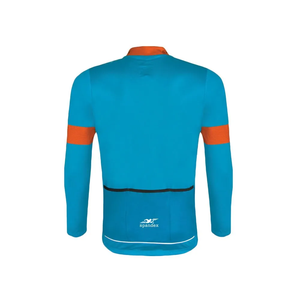 SPANDEX Blue/Orange-CL002-Cycling Long Sleeve