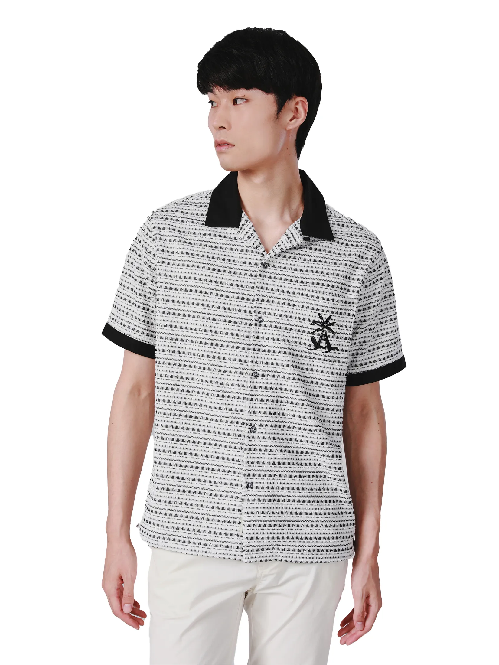 JOHN HENRY Men s Short Sleeves Hawaii Shirts (Relaxed Fit) SONGKRAN FESTIVAL Black