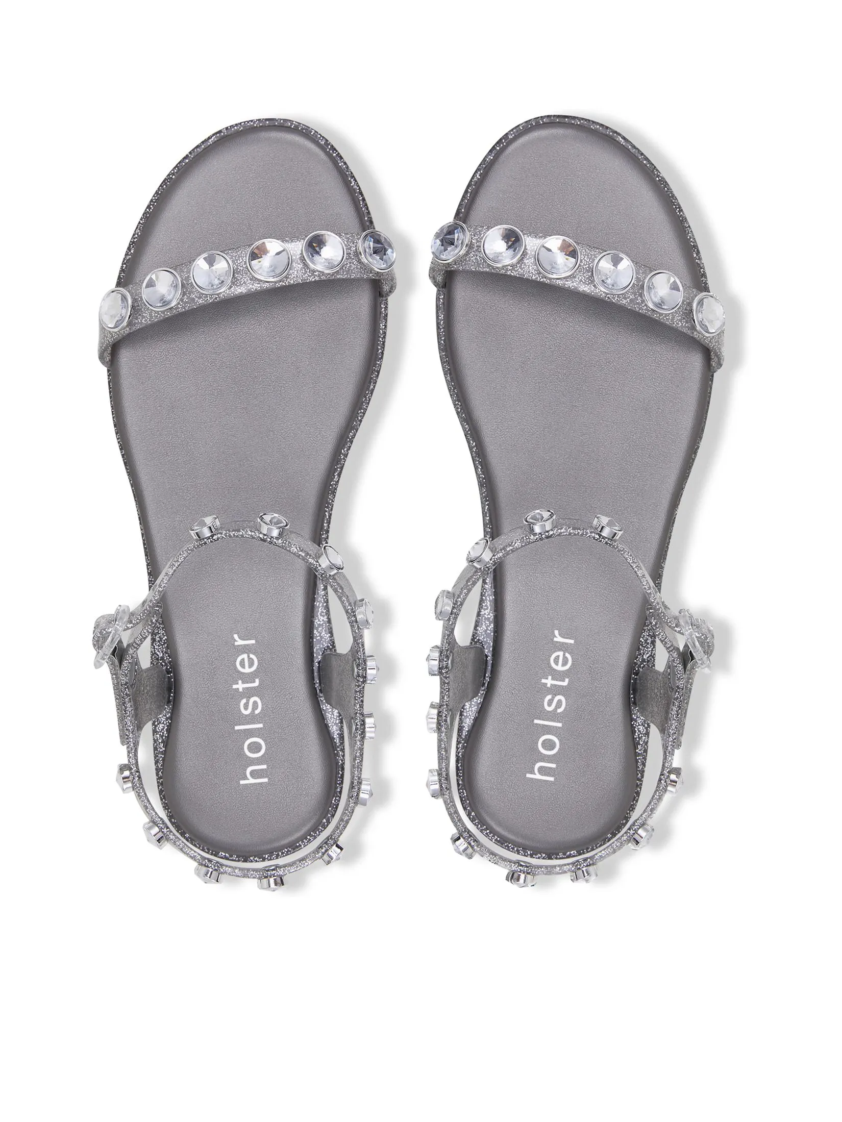 HOLSTER Women Sandals Halo Glitter Pewter