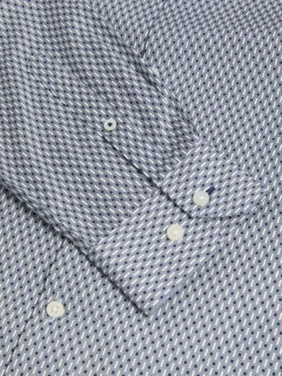 MARKS & SPENCER Men Shirt Regular Fit Easy Iron Pure Cotton F4_Navy Mix