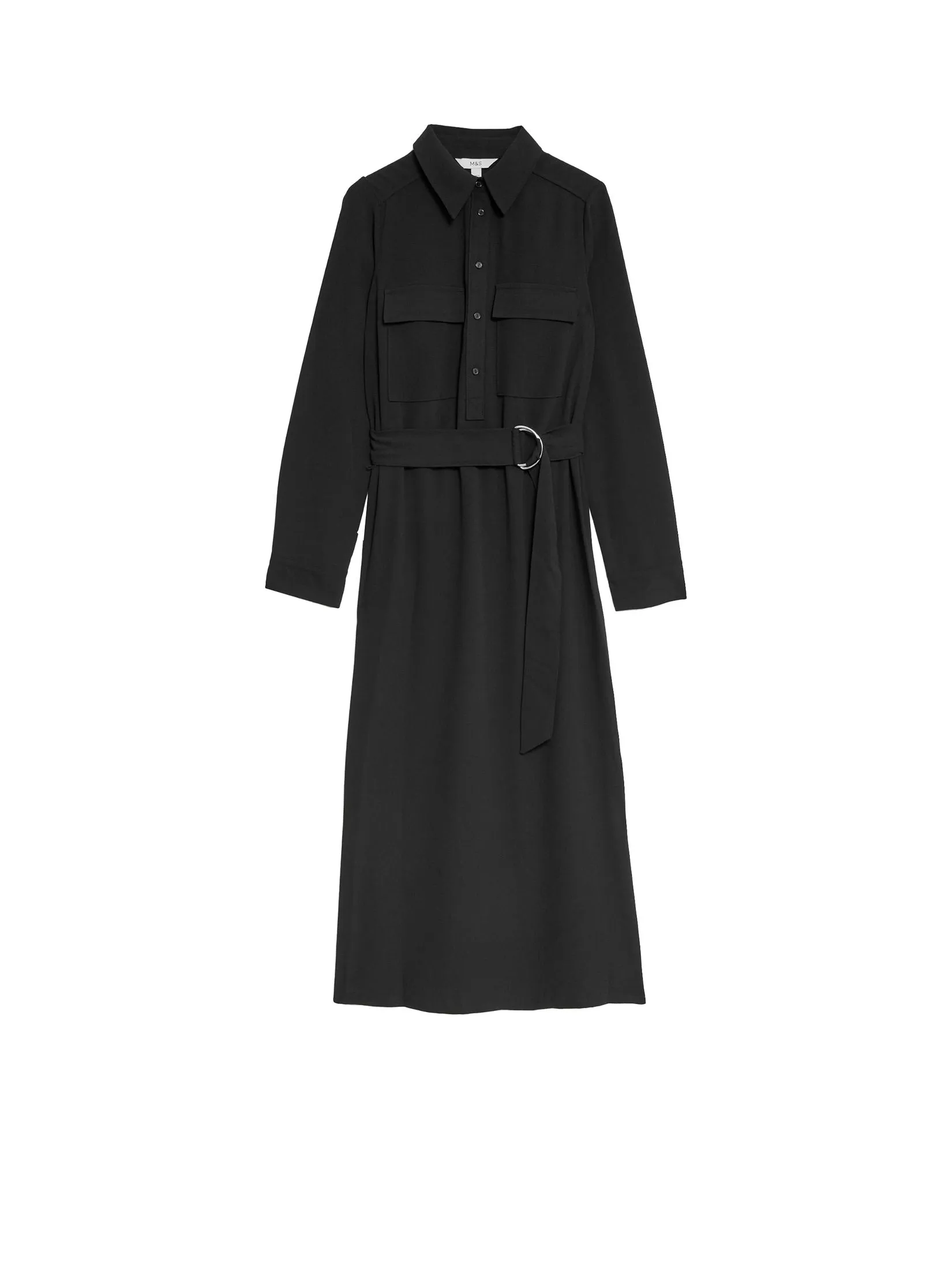 MARKS & SPENCER Women Shirt Dress Midi Utility Black