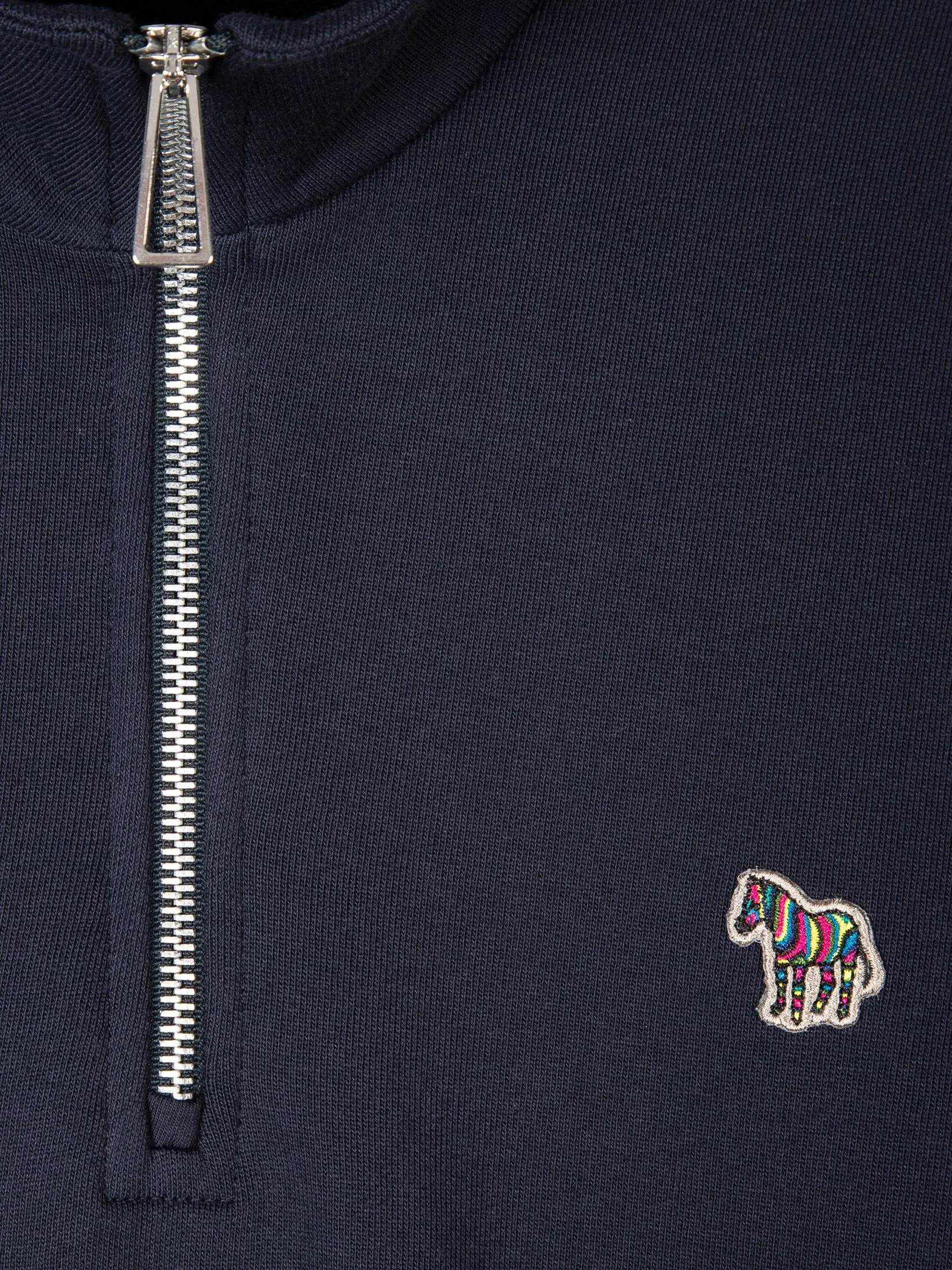 PAUL SMITH Sweatshirts Mens M2R-168T-KZEBRA-49 Mens Ls Reg Fit Half Zip Top Zebra Very Dark Navy