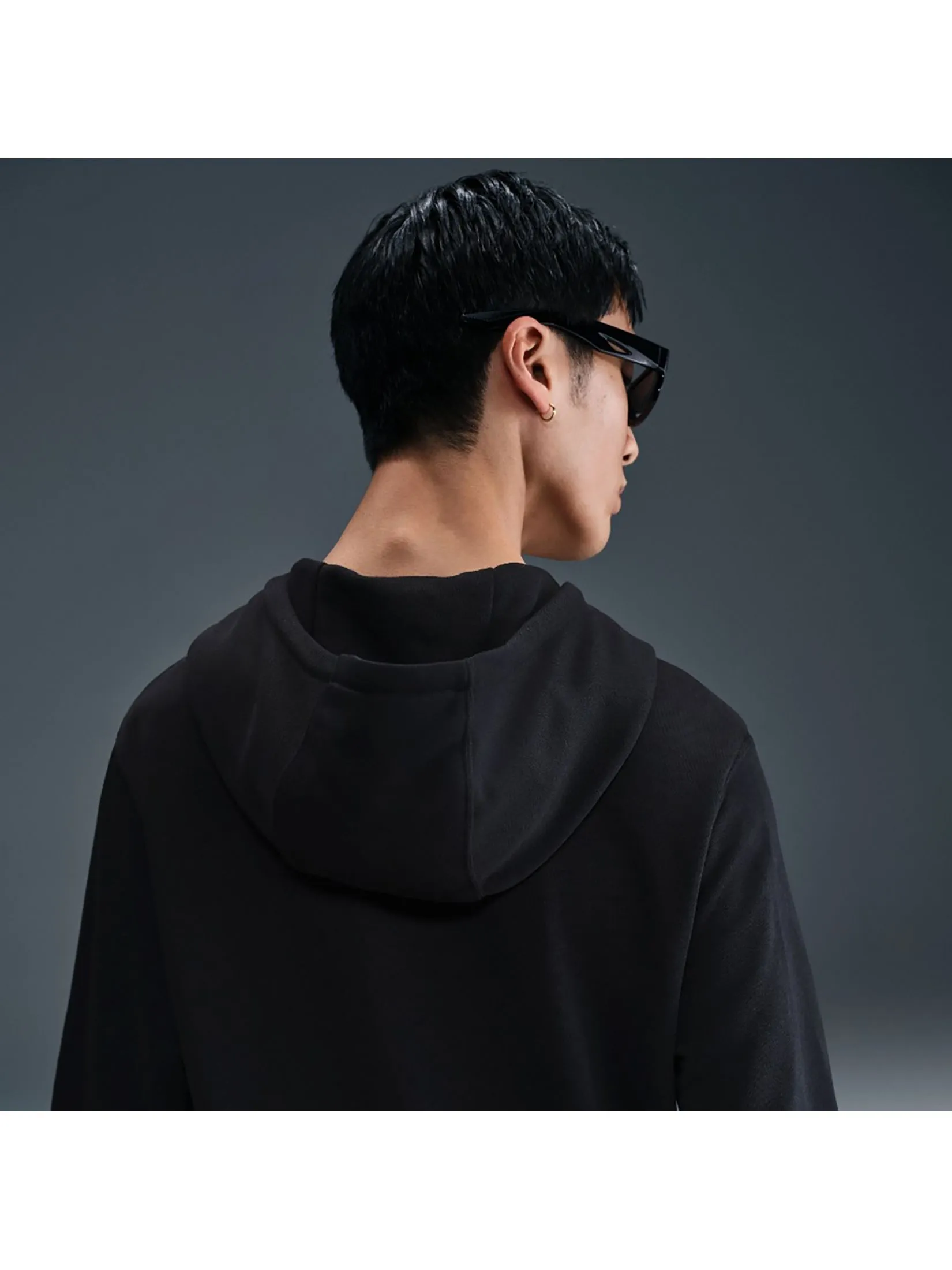 NIKE Men Hoodie Nike Club French Terry Black/Black/White