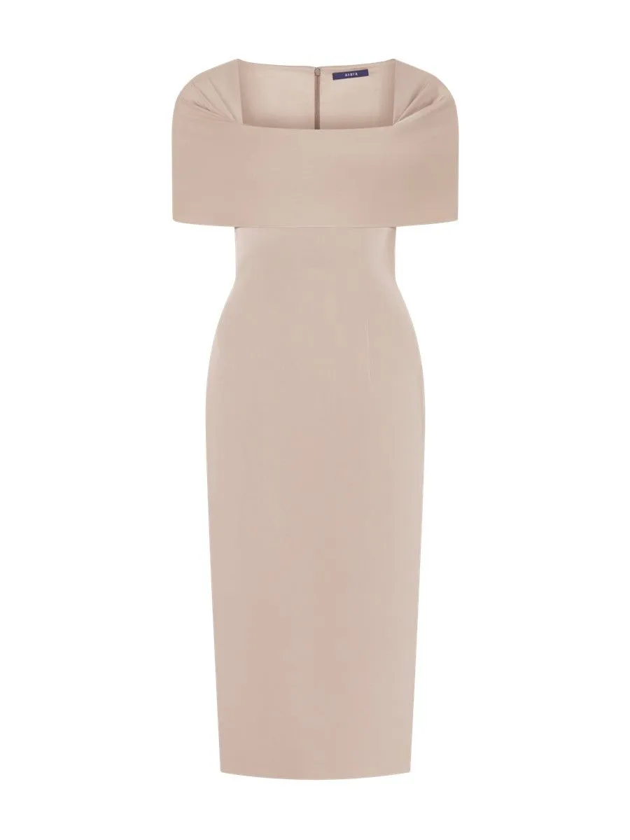 ASAVA ( SS24 )Ashlyn Draped Wrap Women Dress Beige