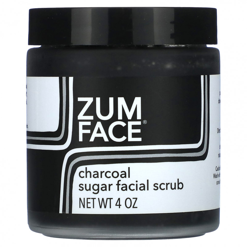 ZUM, Zum Face, сахарный скраб для лица, древесный уголь, 4 унции