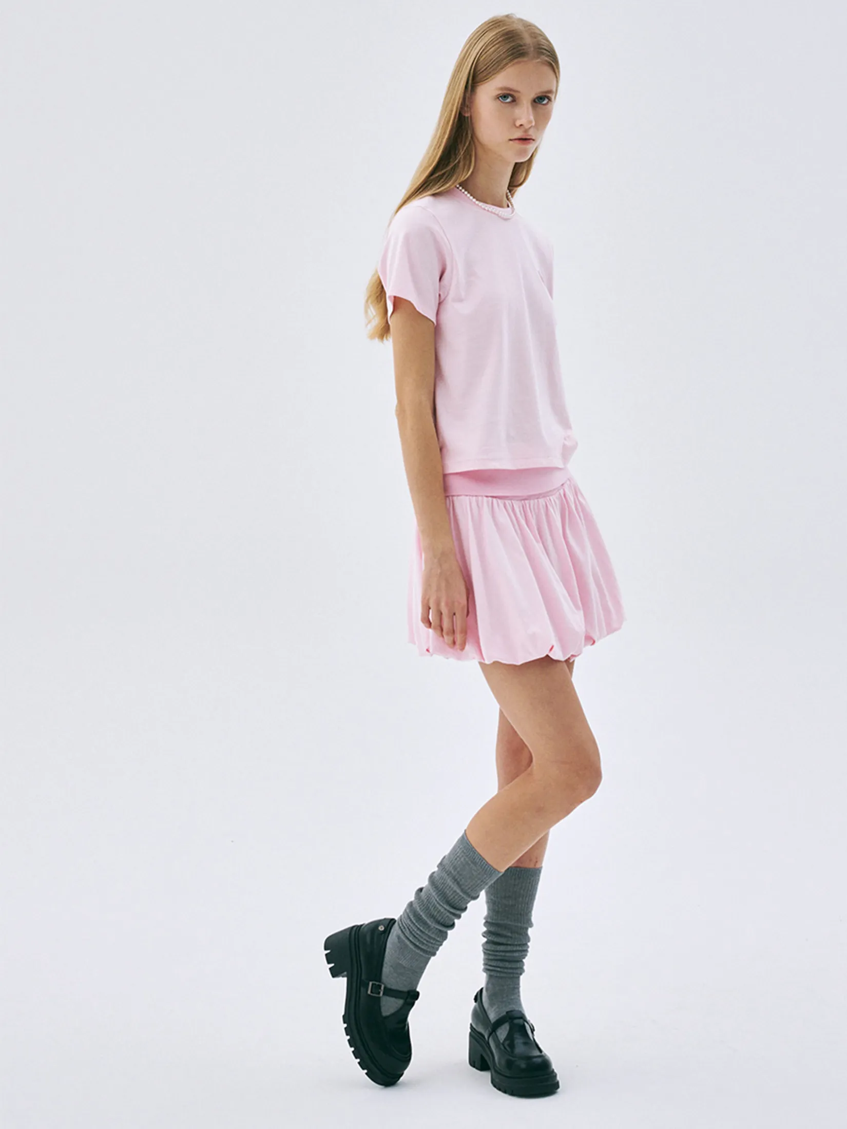 MARDI MERCREDI Volume Mini Skirt Pink F