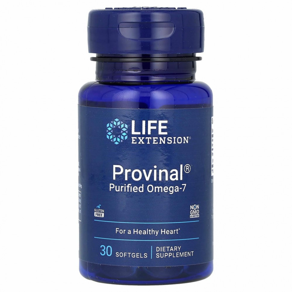Life Extension, Provinal, очищенная форма омега-7, 30 капсул