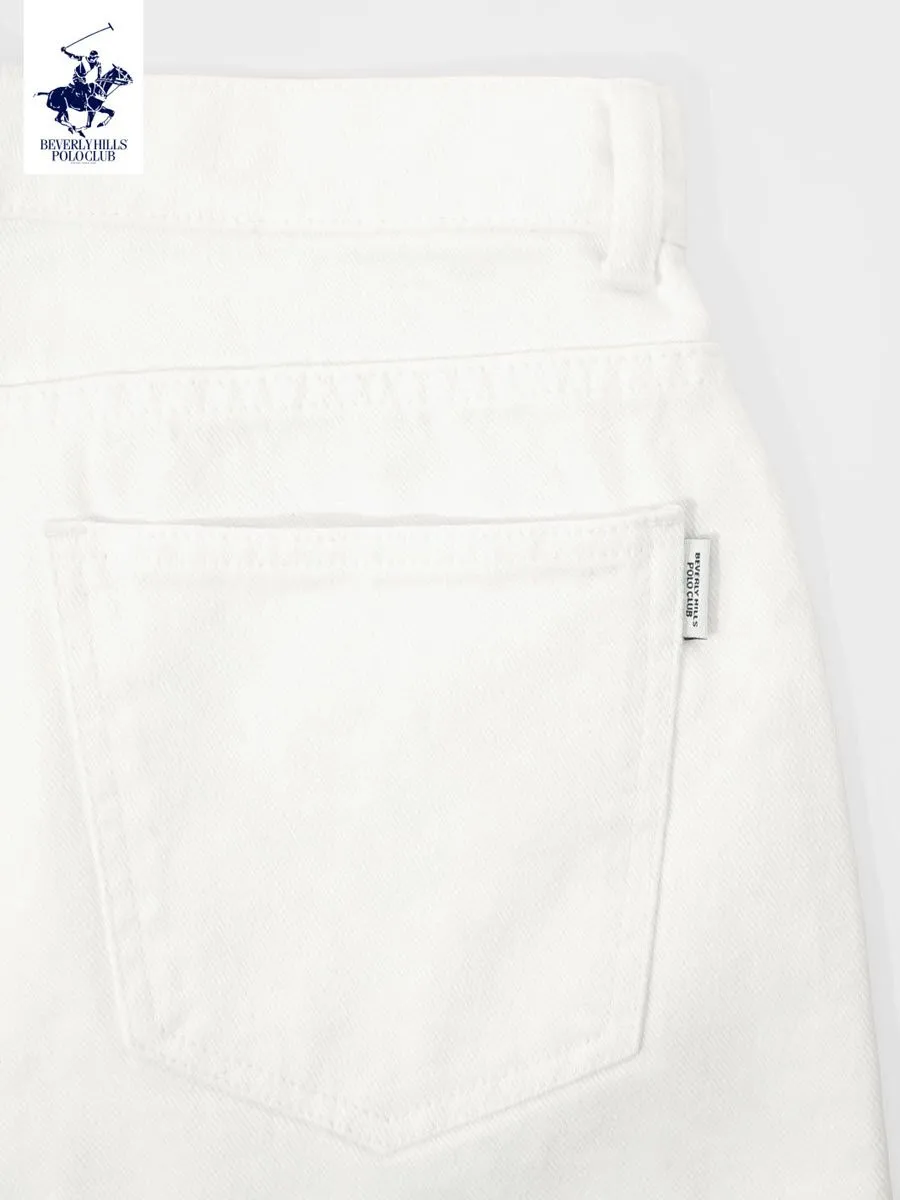 BEVERLY HILLS POLO CLUB White Women Straight Jeans Model LS1C017