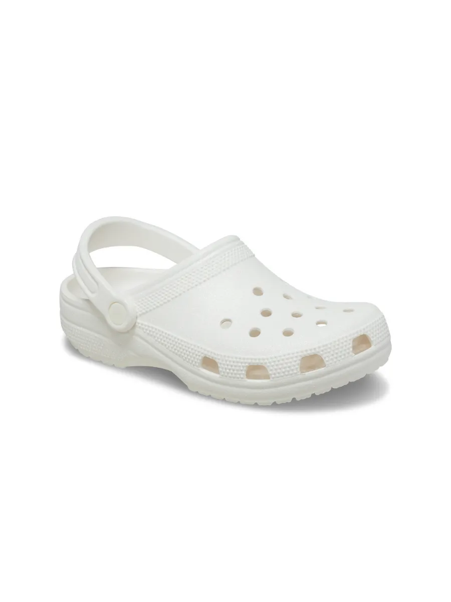 CROCS UNISEX CLASSIC GLITTER CLOG - WHITE