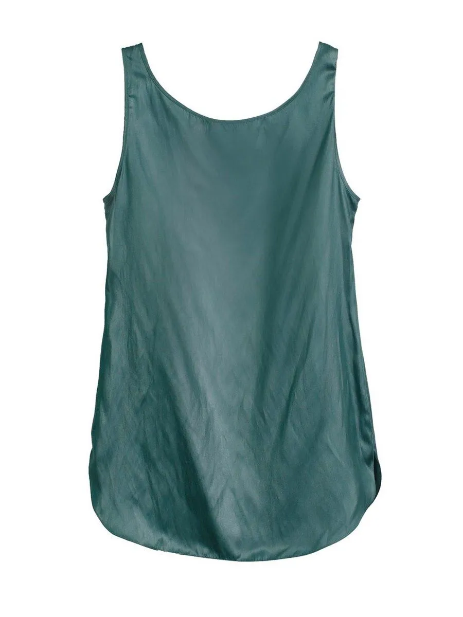 SENADA WOMEN DEEP GREEN SLEEVELESS BLOUSE