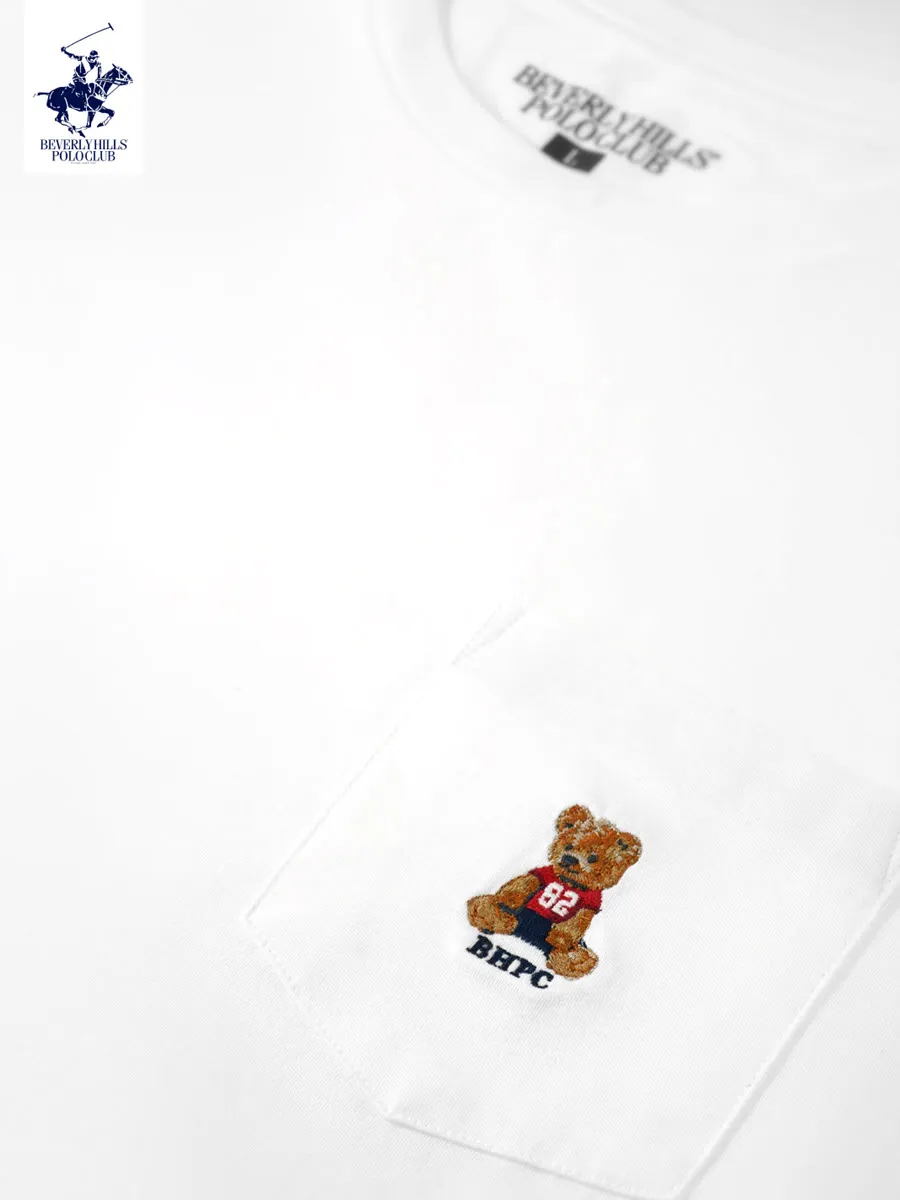 BEVERLY HILLS POLO CLUB White Unisex T-Shirt REGULAR-FIT Model BNSR166