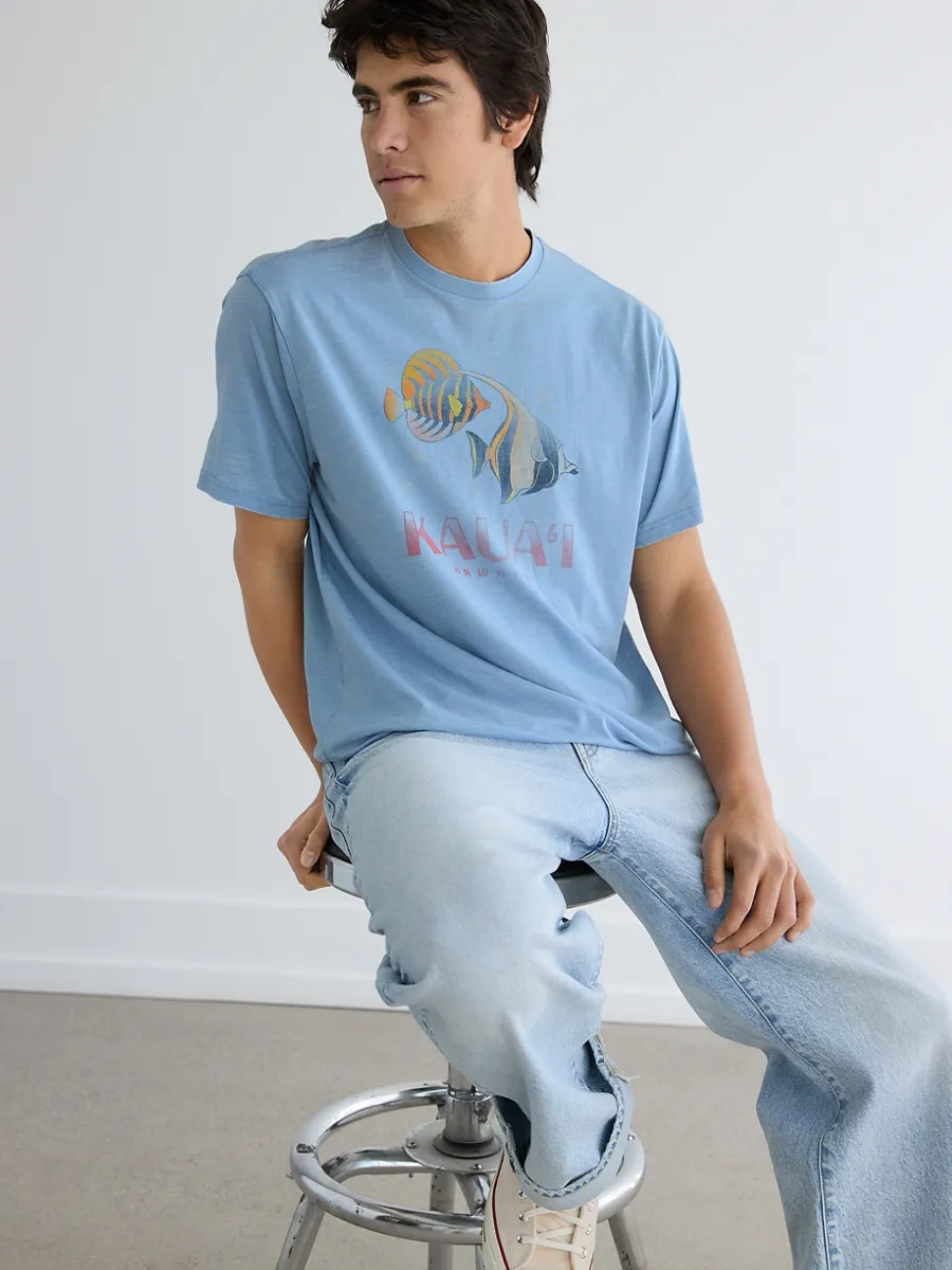 AMERICAN EAGLE MEN G SS KAUAI SET IN TEE- CSD BURNOUT + SERIOUSLY SOFT 400 BLUE