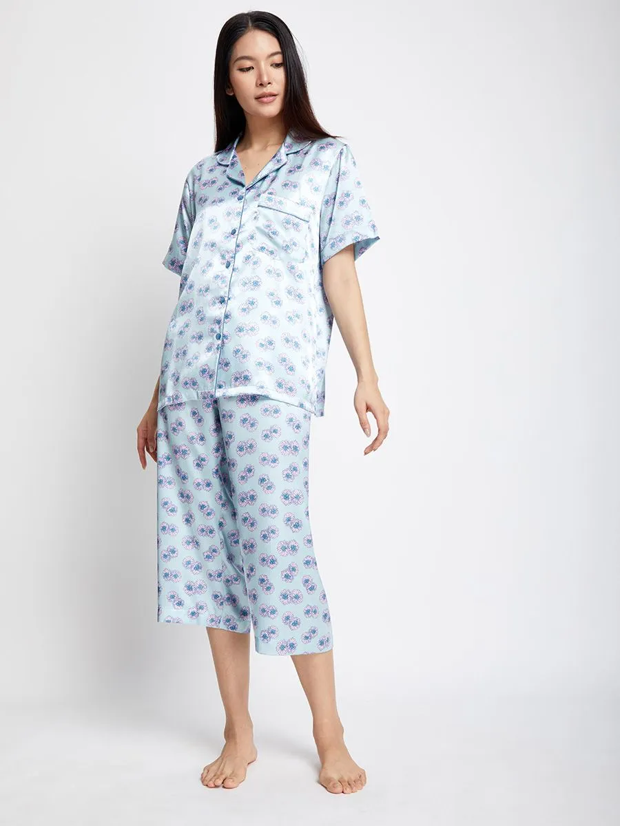 ELIZABETH Women Pajamas Shirt + Pants with Printed Green
