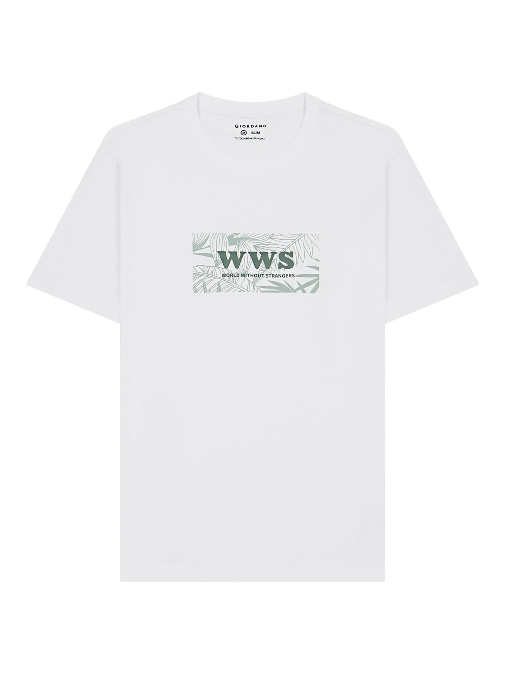 GIORDANO Men's Jersey Slim Printed Tee (WWS) Signature white