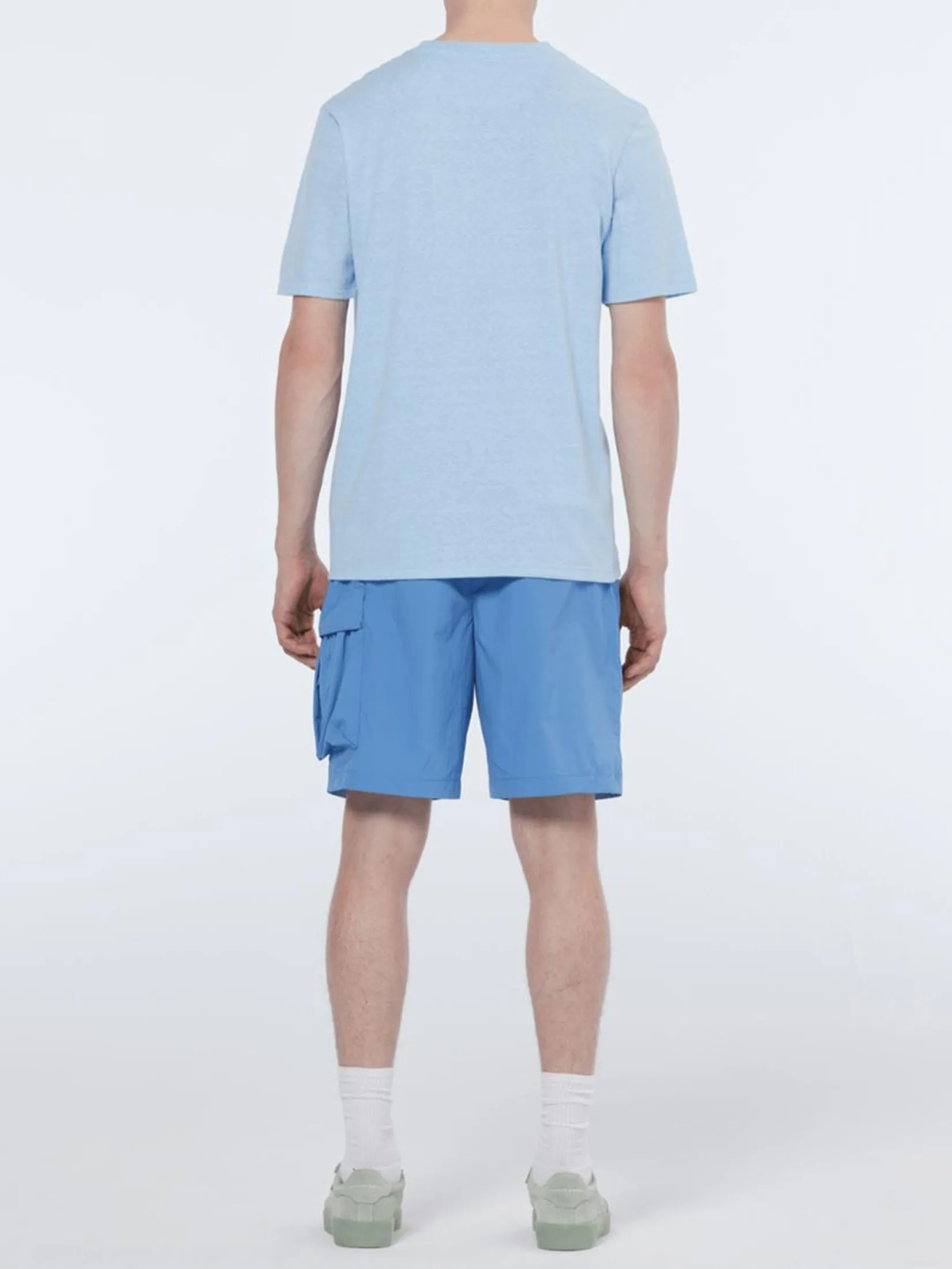 SCOTCH&SODA Men Cargo Short Lightweight Nylon Relaxed Fit Lake Blue