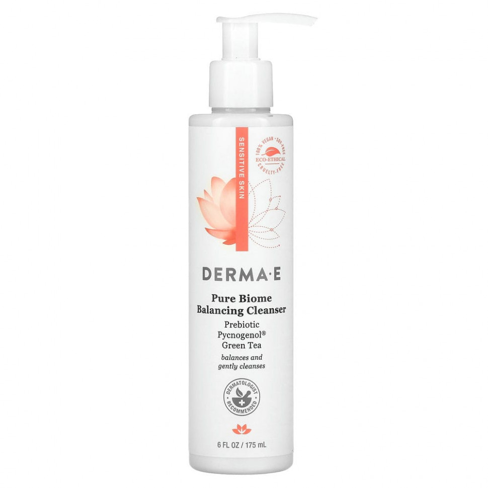 DERMA E, Pure Biome, балансирующее очищающее средство, 175 мл (6 жидк. Унций)