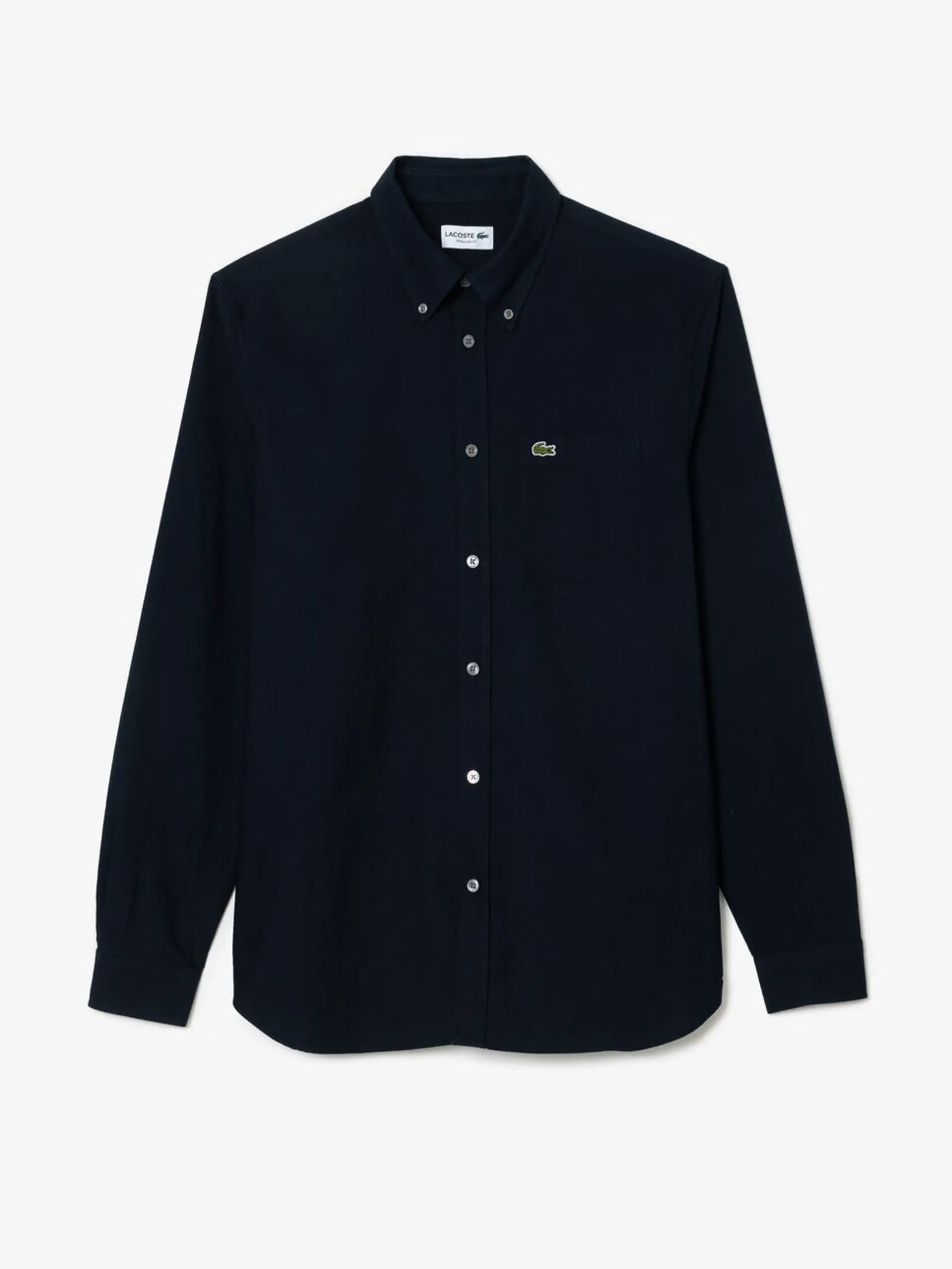 LACOSTE Long Sleeved Oxford Cotton Shirt Blue