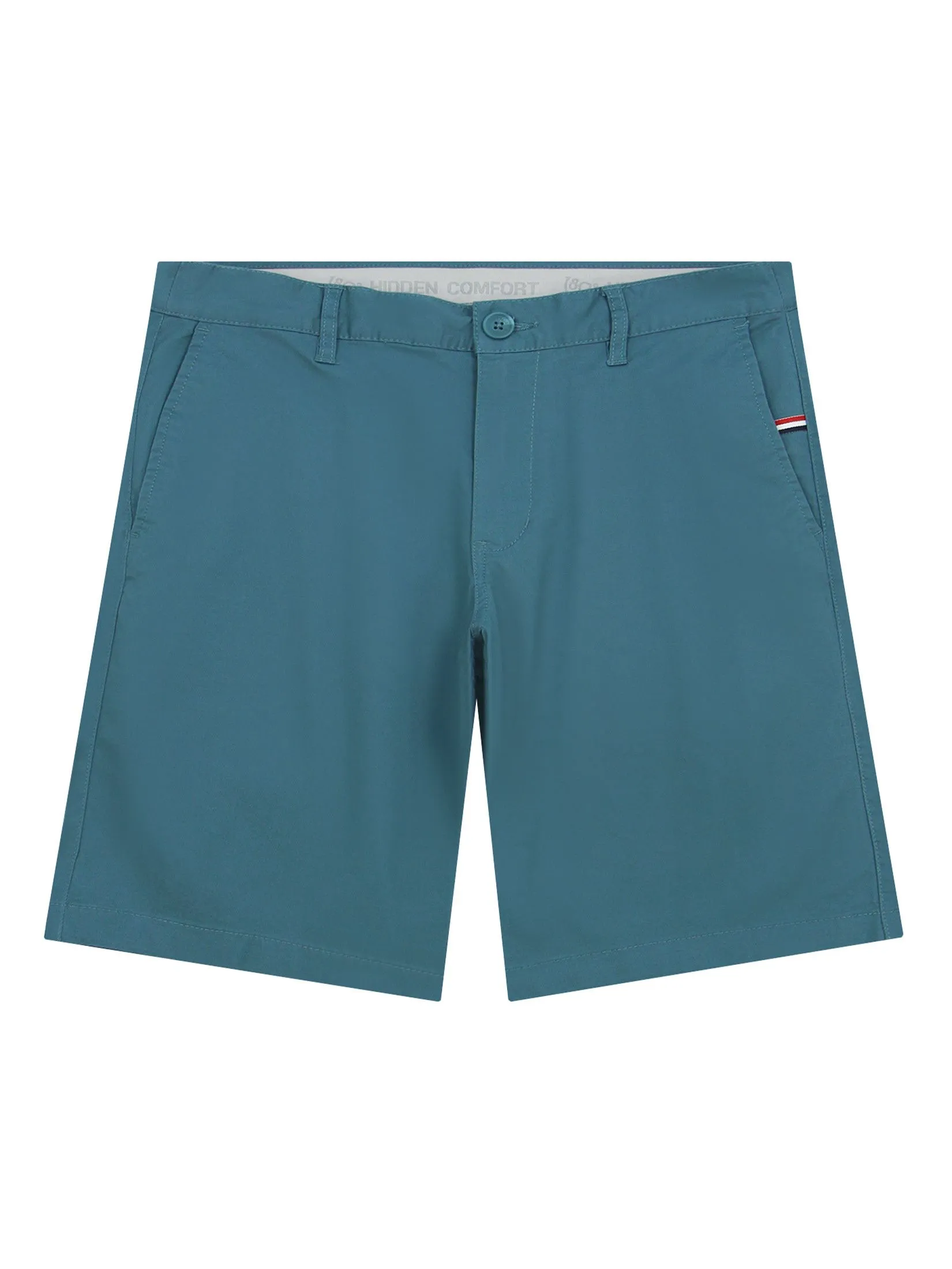 GIORDANO Men's Slim Taper Shorts (180° Elastic Waist) Deep Emerald green