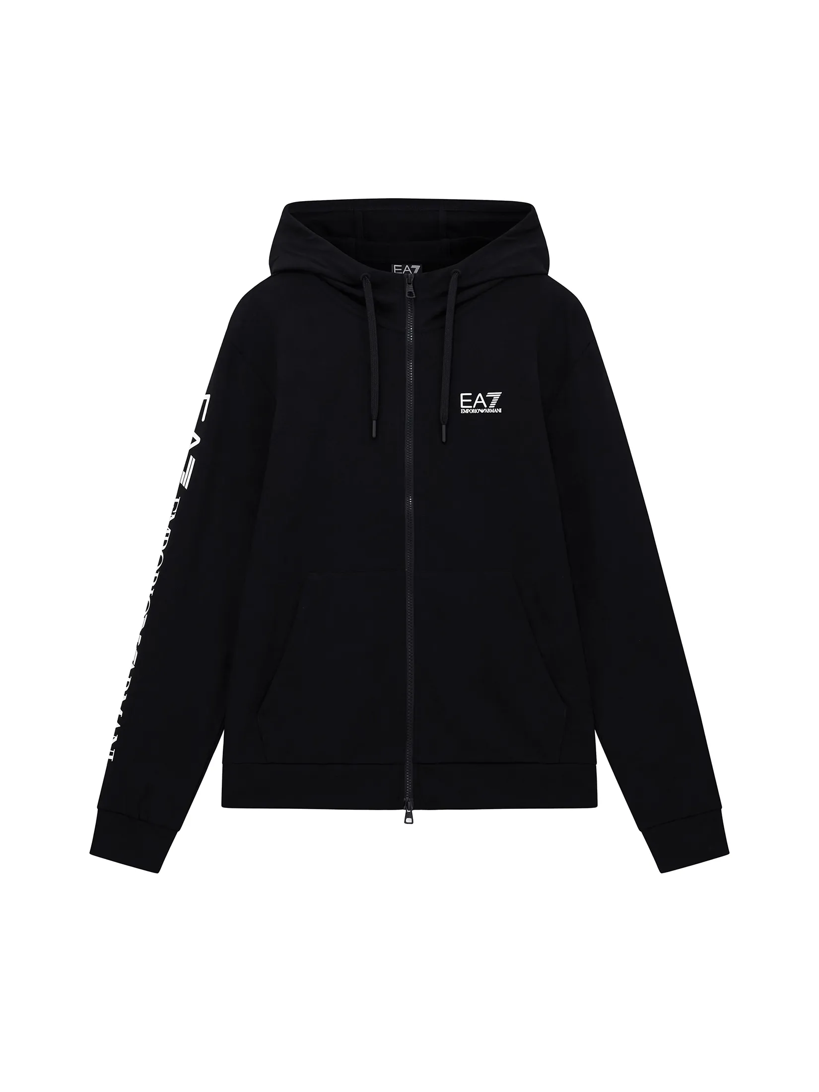 EA7 Men Hoodie Logo Series Cotton CTY MC001 Black/White