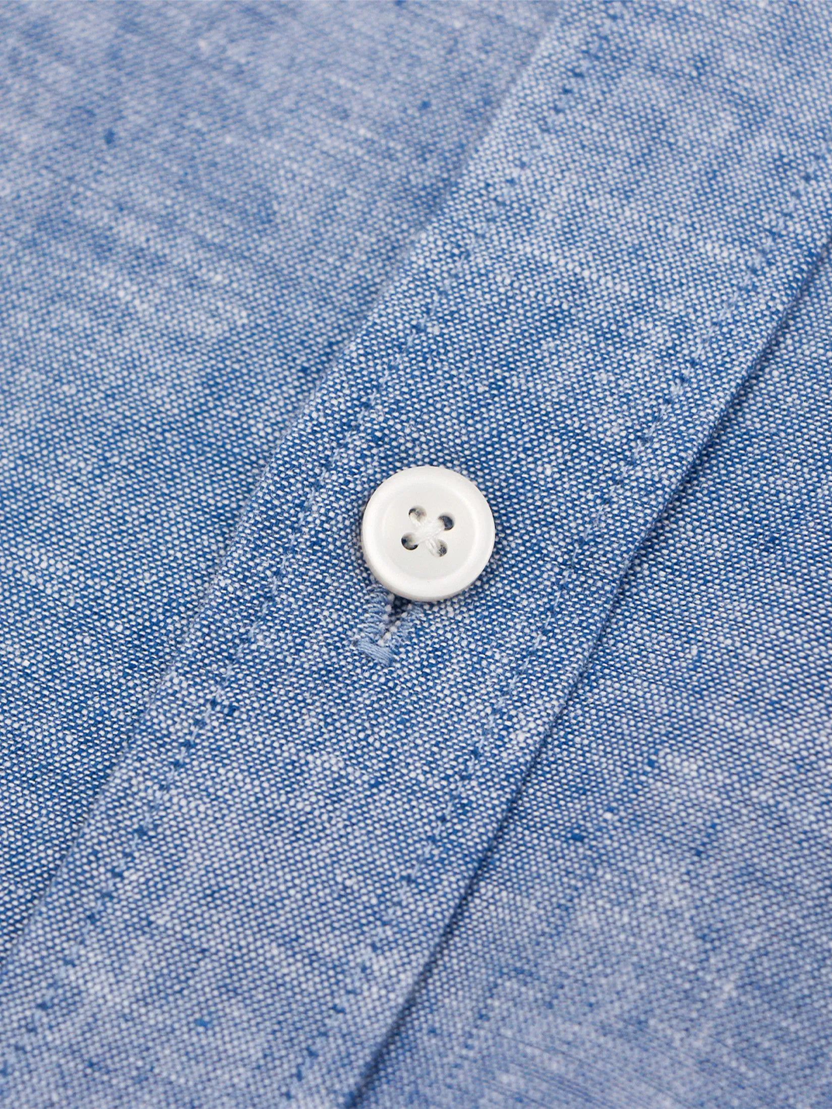 GIORDANO Men's Slim Mandarin Collar Linen Shirt Neptune blue