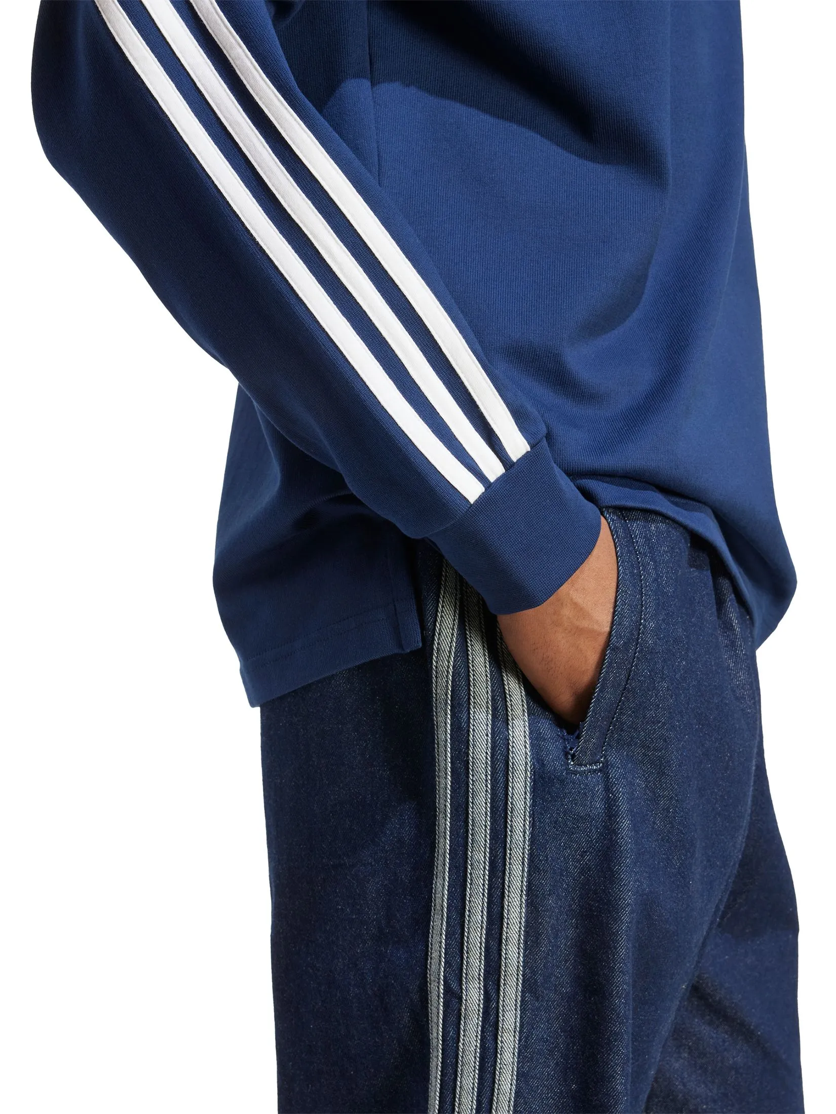 ADIDAS Men Polo Shirt Adicolor Rugby JY1400 Blue / Night Indigo / White